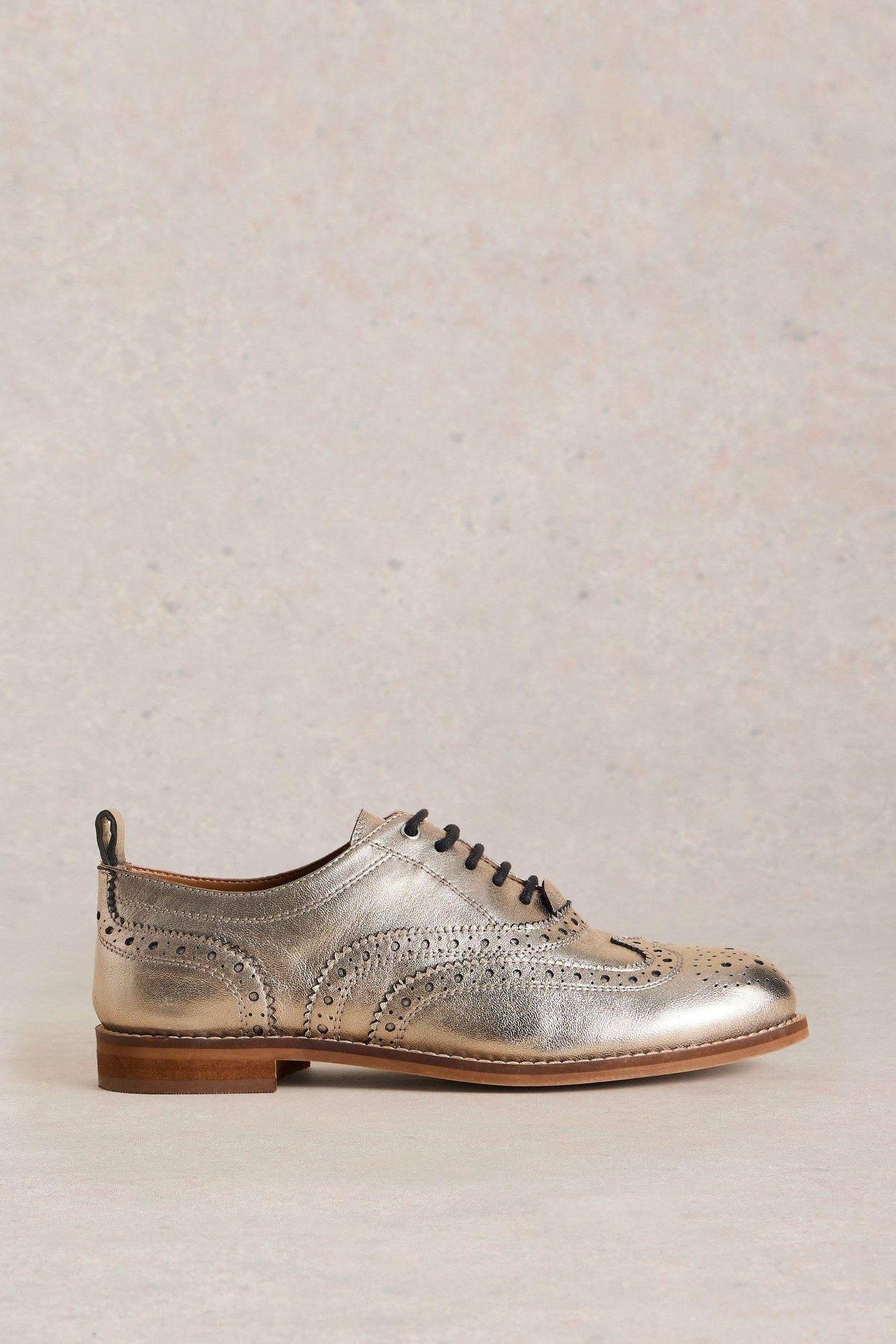 THISTLE LEATHER LACE UP BROGUE COLOURED METALLIC 1