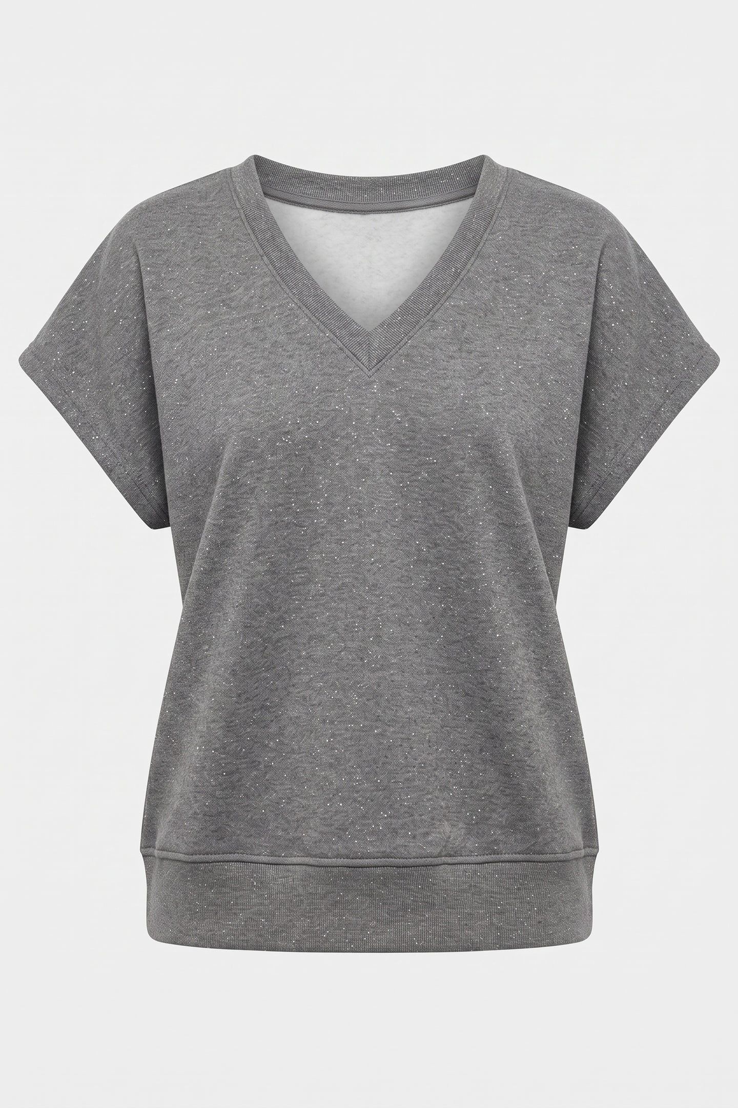 V-NECK TOP GREY SPARKLE 3