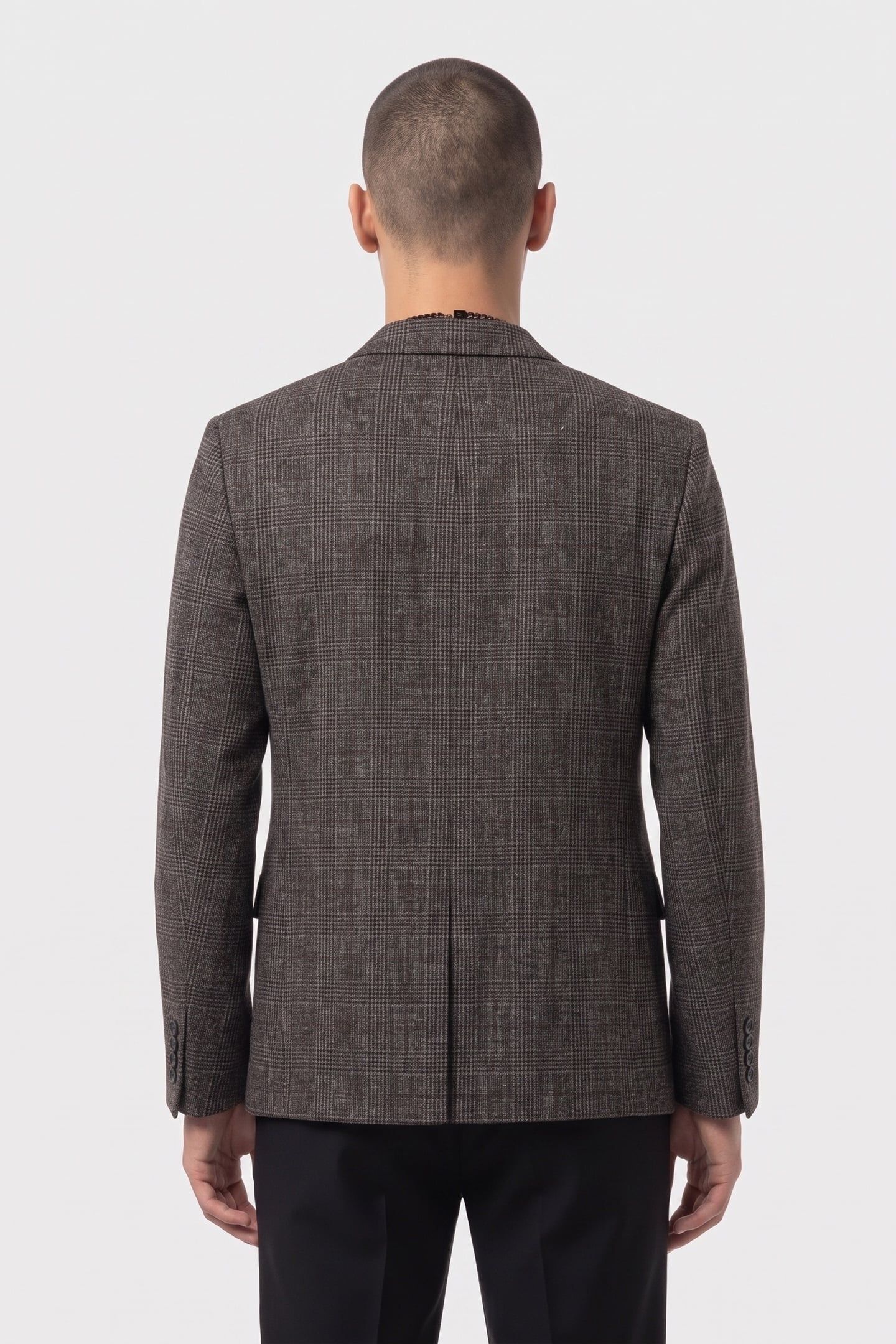 LOOSE-FITTING JACKET W 3 BUTTONS AND 3 POCKETS BROWN / BLACK 4