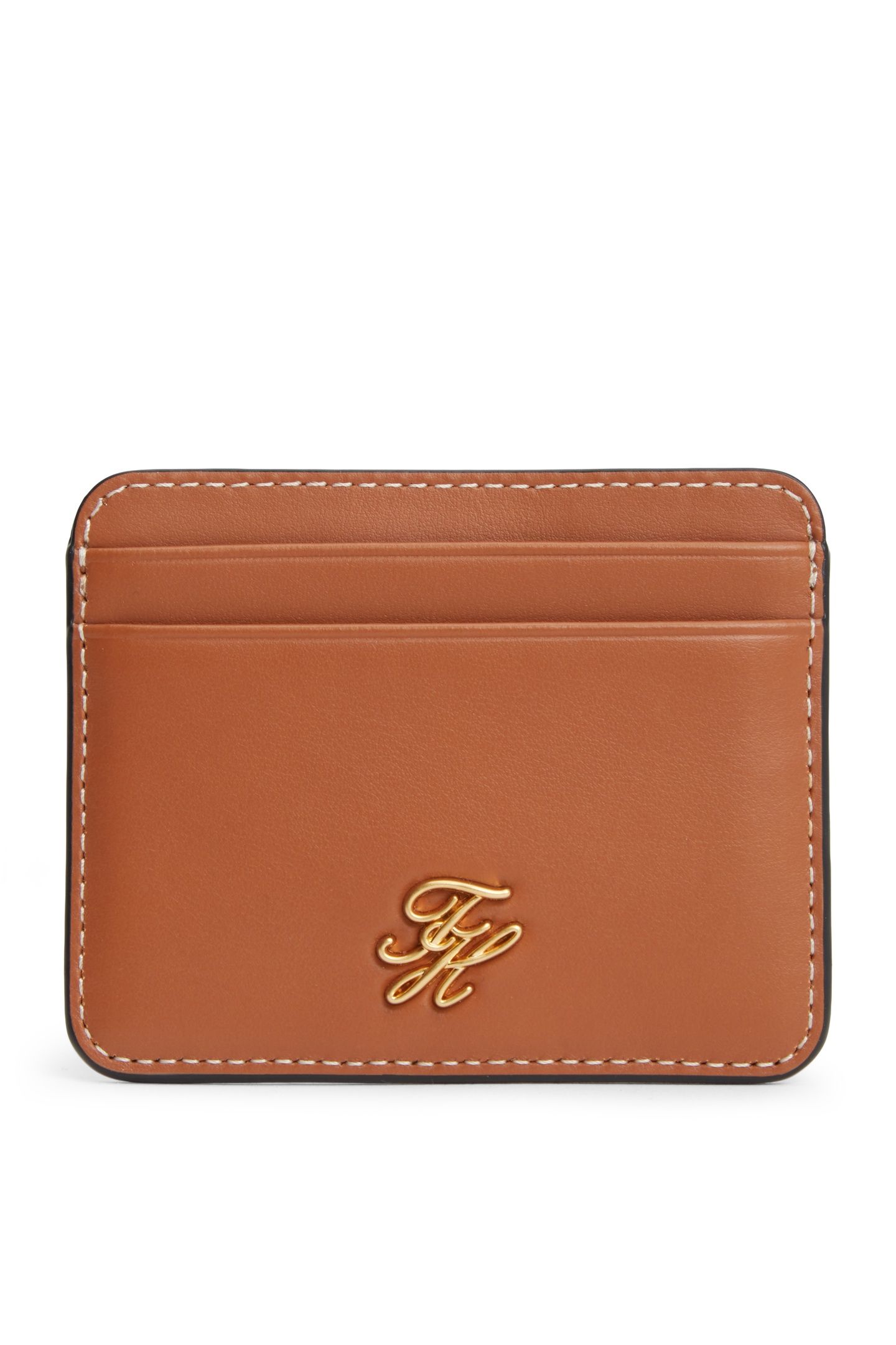 SCRIPT LEATHER CARDHOLDER COGNAC 1
