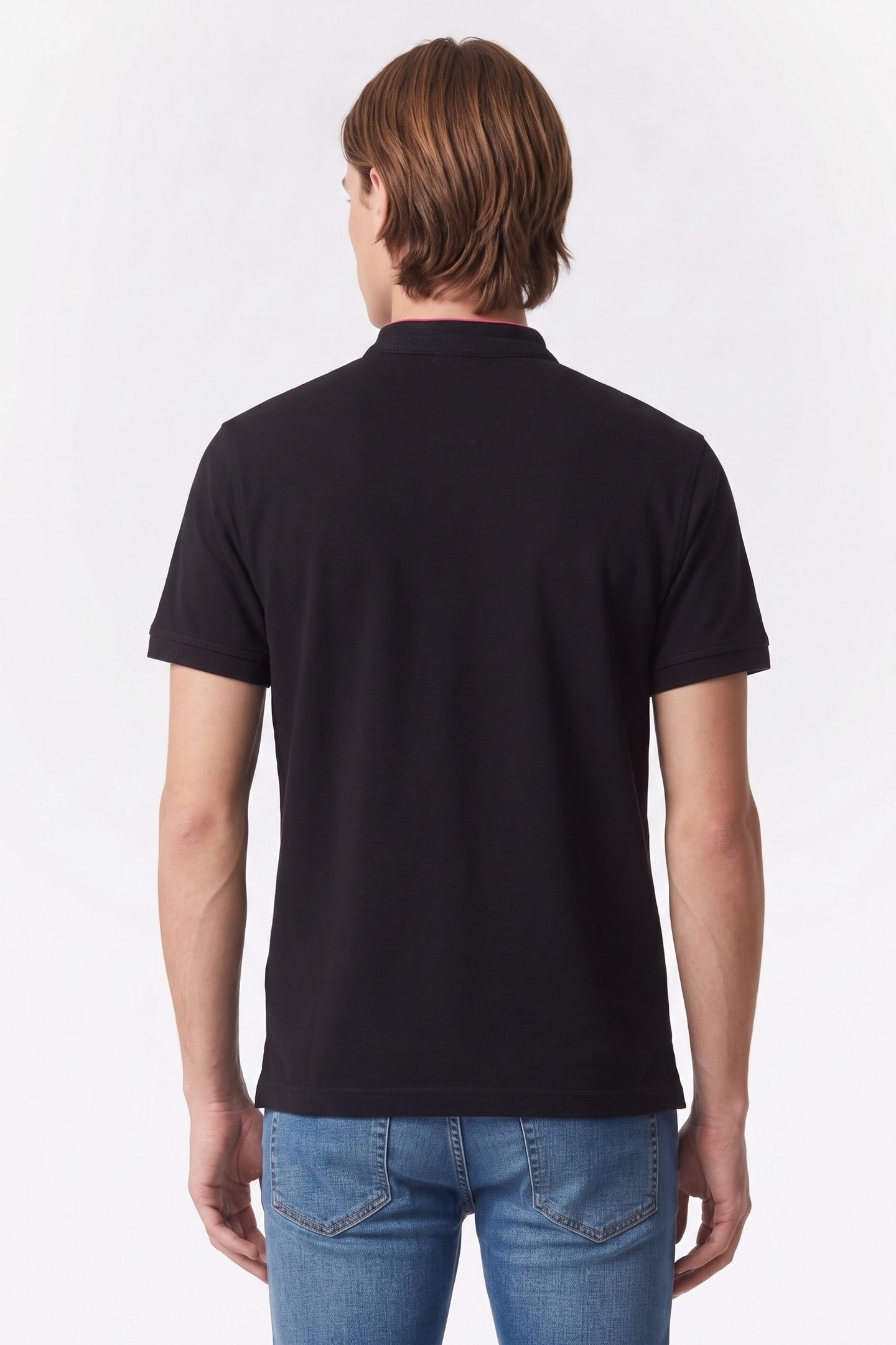 SHORT-SLEEVED POLO SHIRT WITH EMBROIDERED CREST NOIR ROSE 2