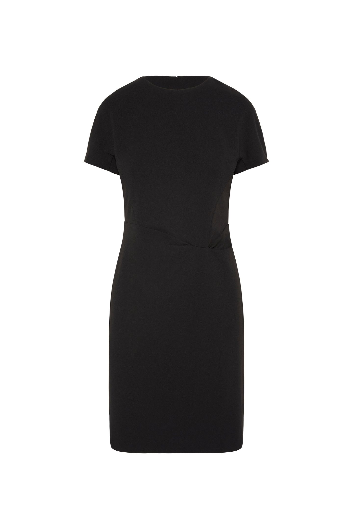 SCUBA CREPE SHORT SLEEVE KNEE-LENGTH DRESS BLACK 4