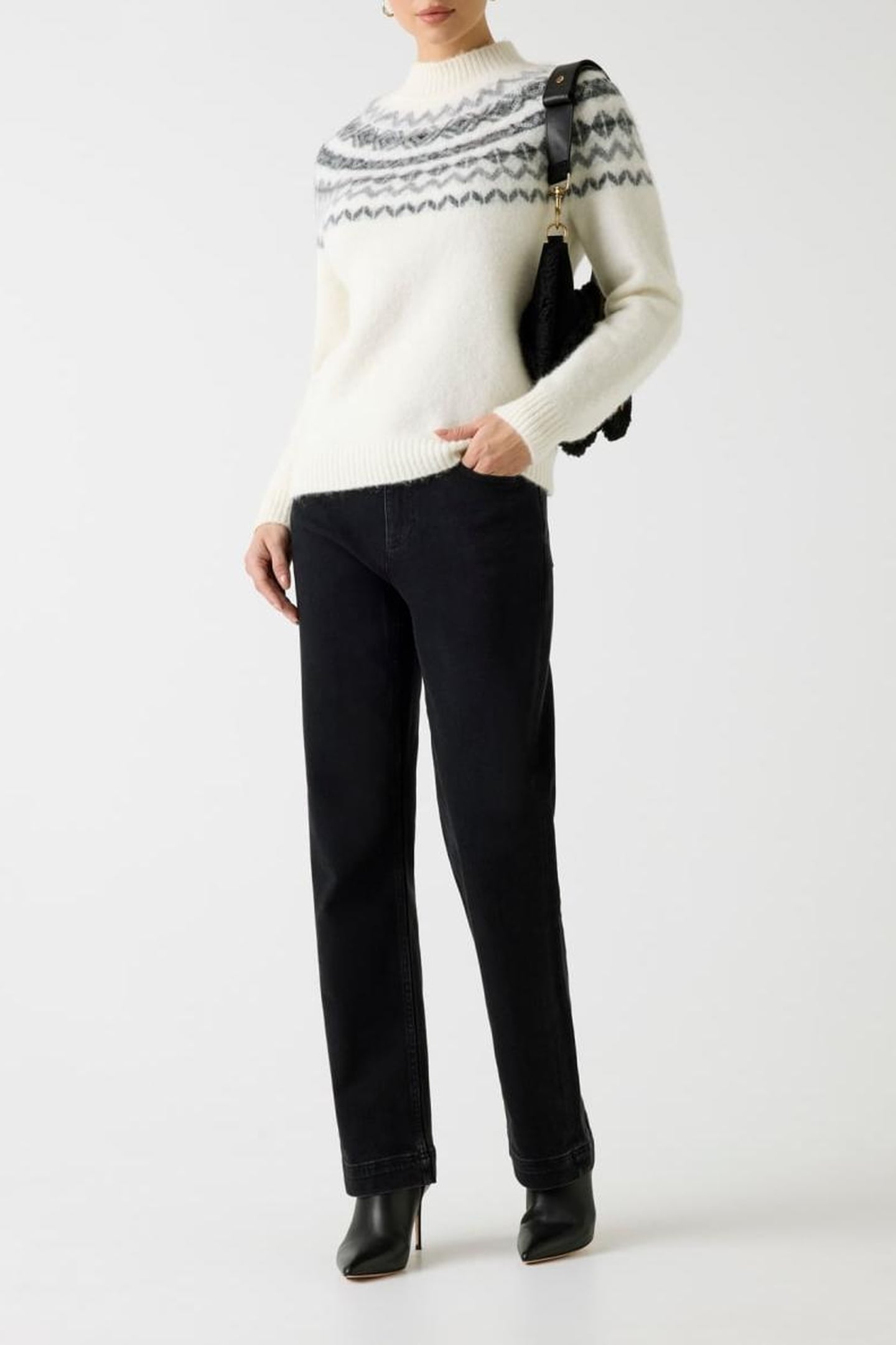 AKILAH LS MOCK NECK MACADAMIA MULTI 1