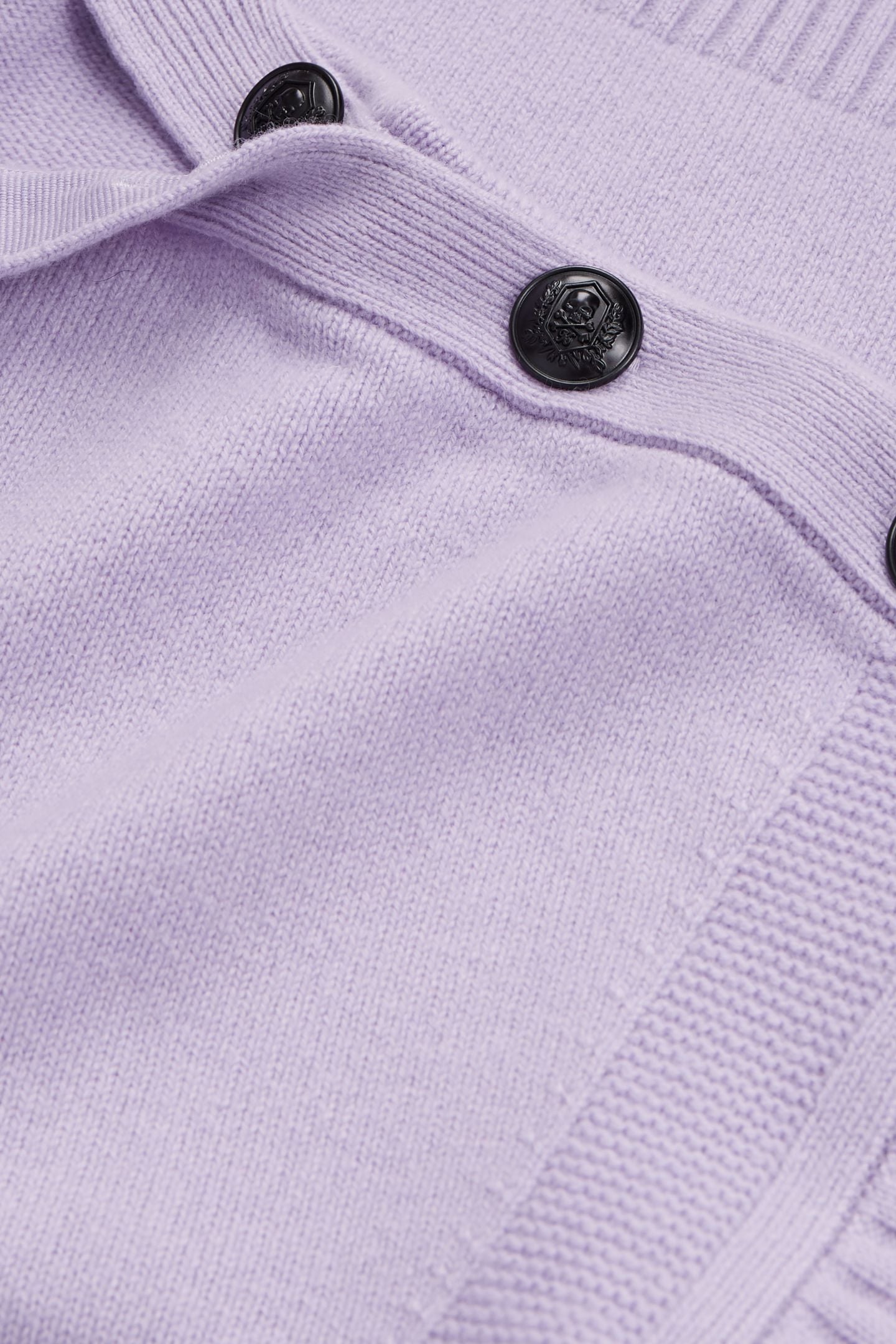 PULLOVER WITH FILM NECK AND BUTTON-FACE PATTERN LIGHT PURPLE 6