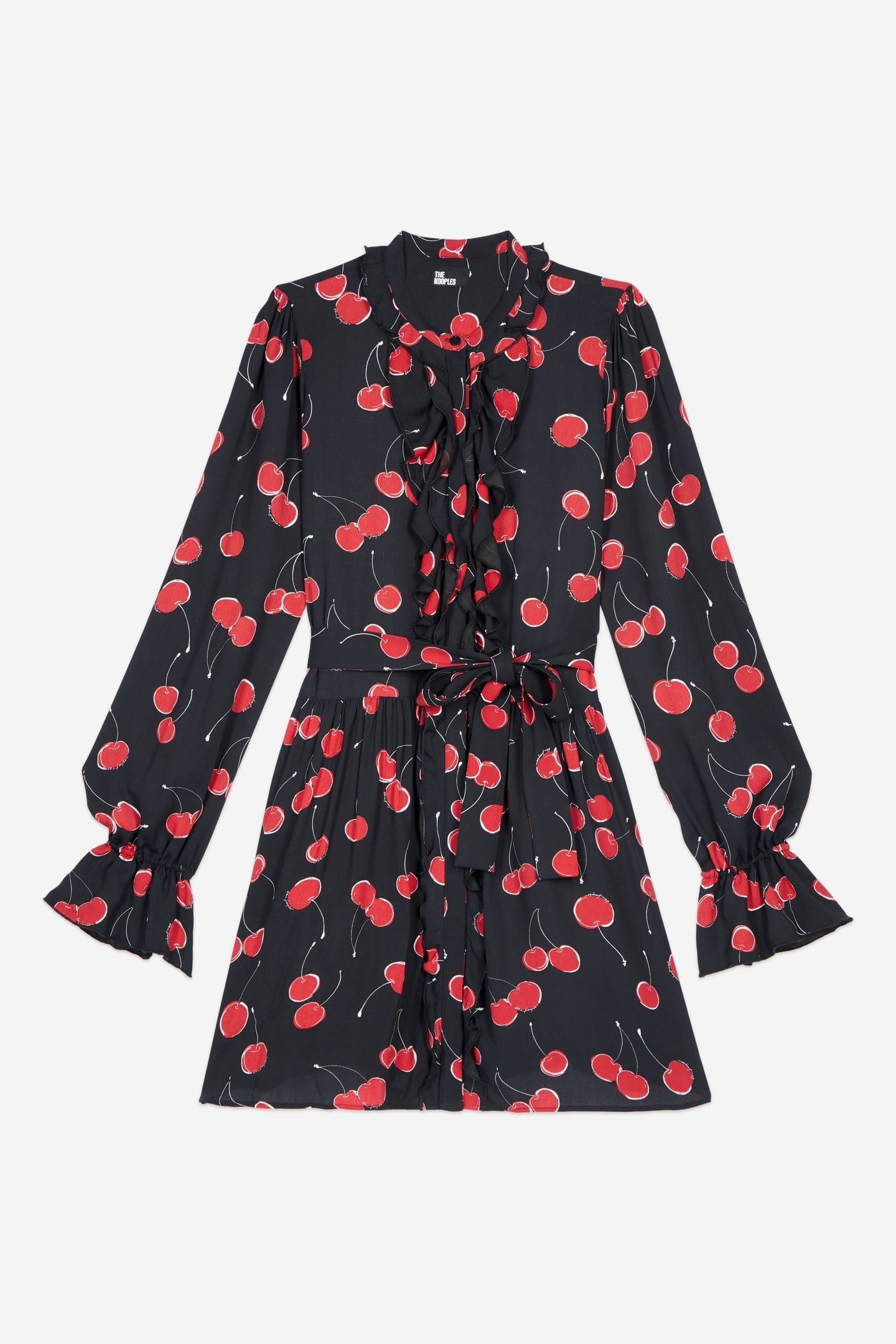 SHORT DRESS WITH LONG SLEEVES BLACK - RED 3