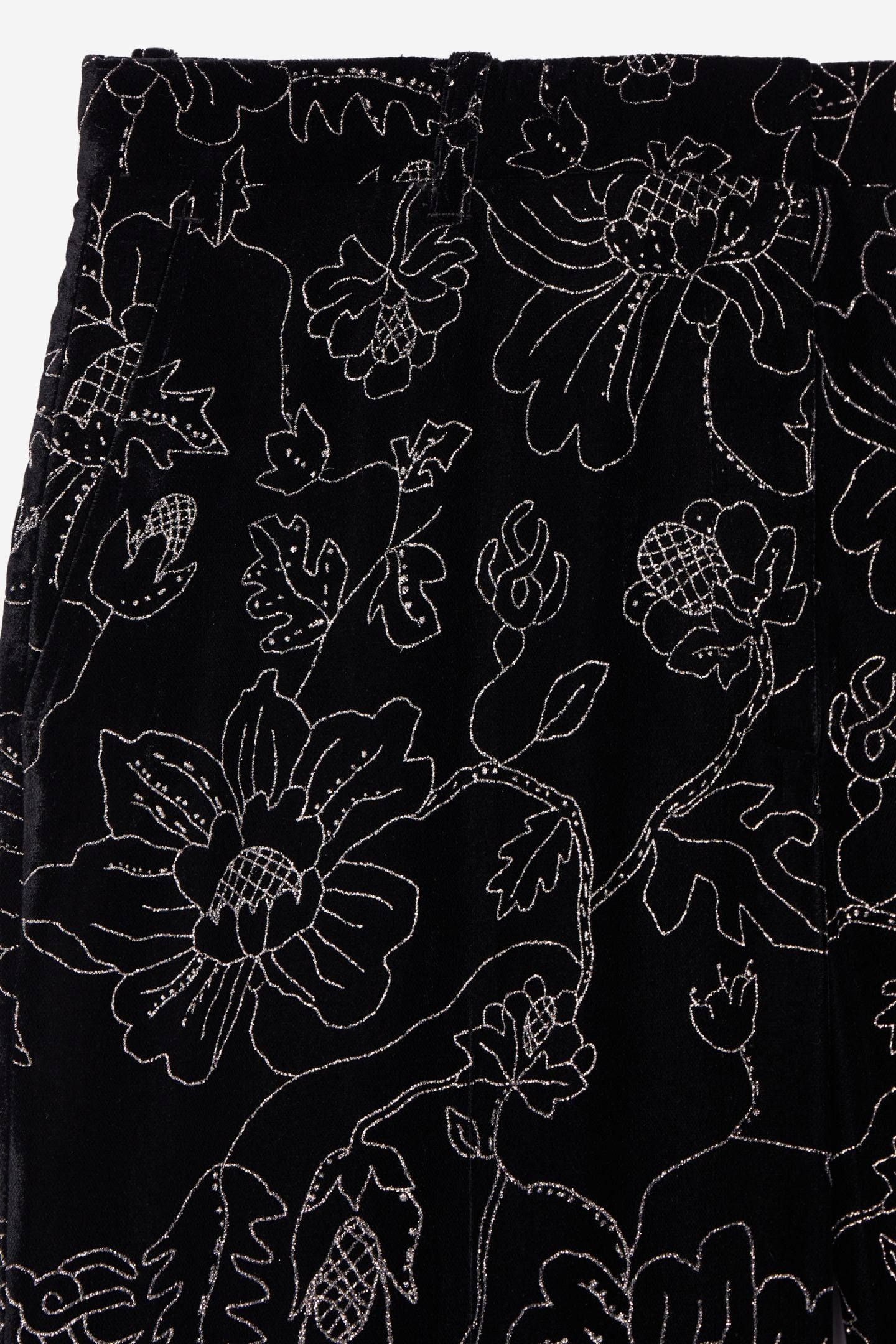 HIGH-WAIST VELVET SUIT TROUSERS WITH GLITTER BLACK 5