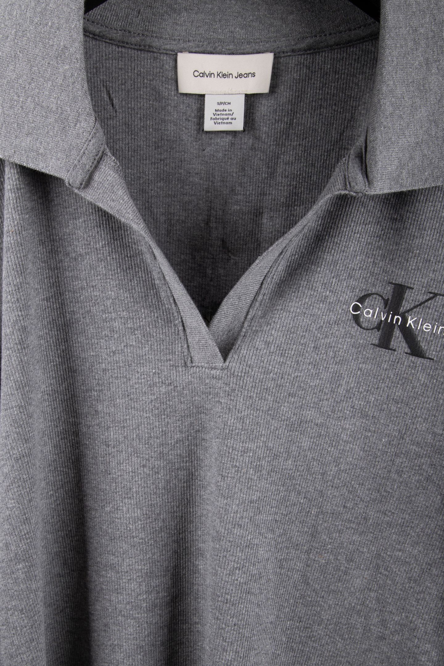 LS MONOLOGO RIB POLO DRESS MEDIUM GREY HEATHER 4
