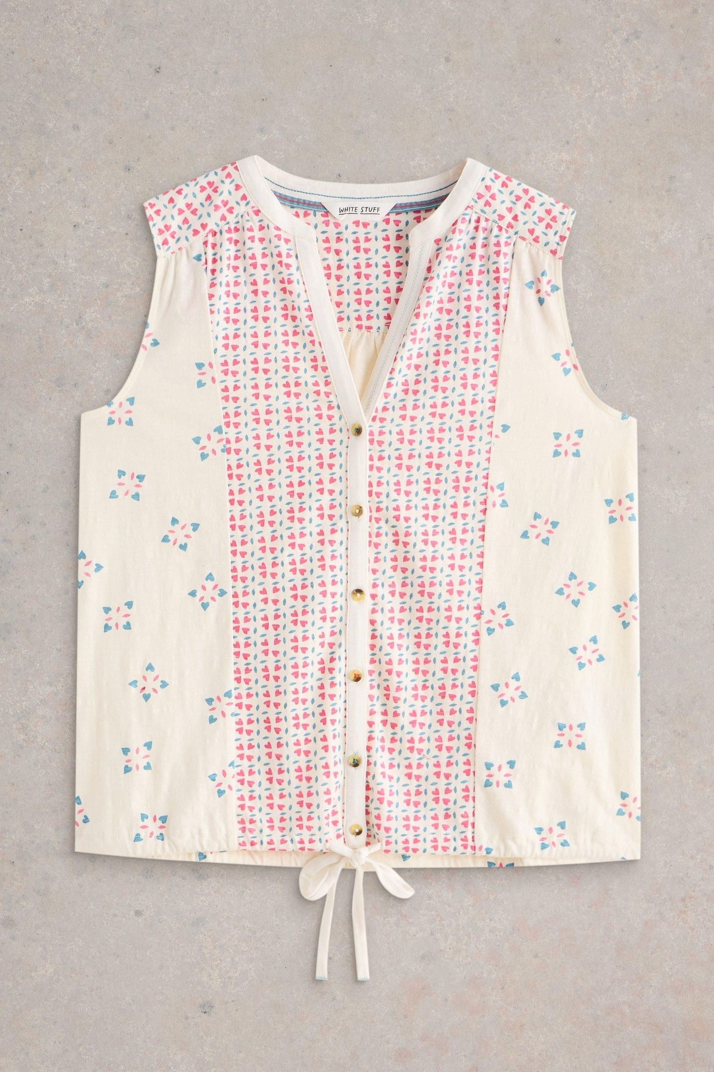 TULIP SLEEVELESS SHIRT PINK PRINT 4