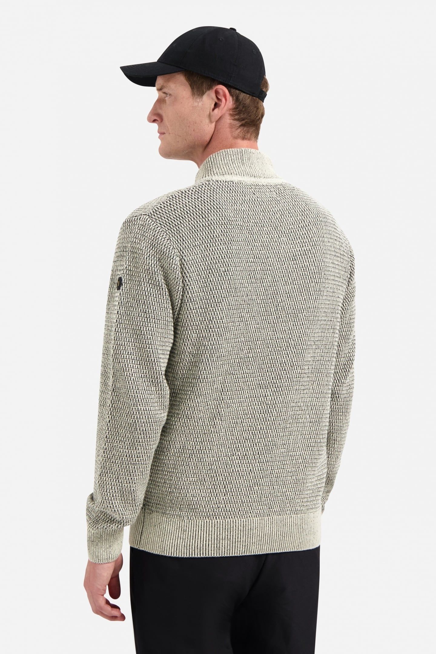 PULLOVER HALF ZIPPER 2 COLOURED MELANGE STONE 4