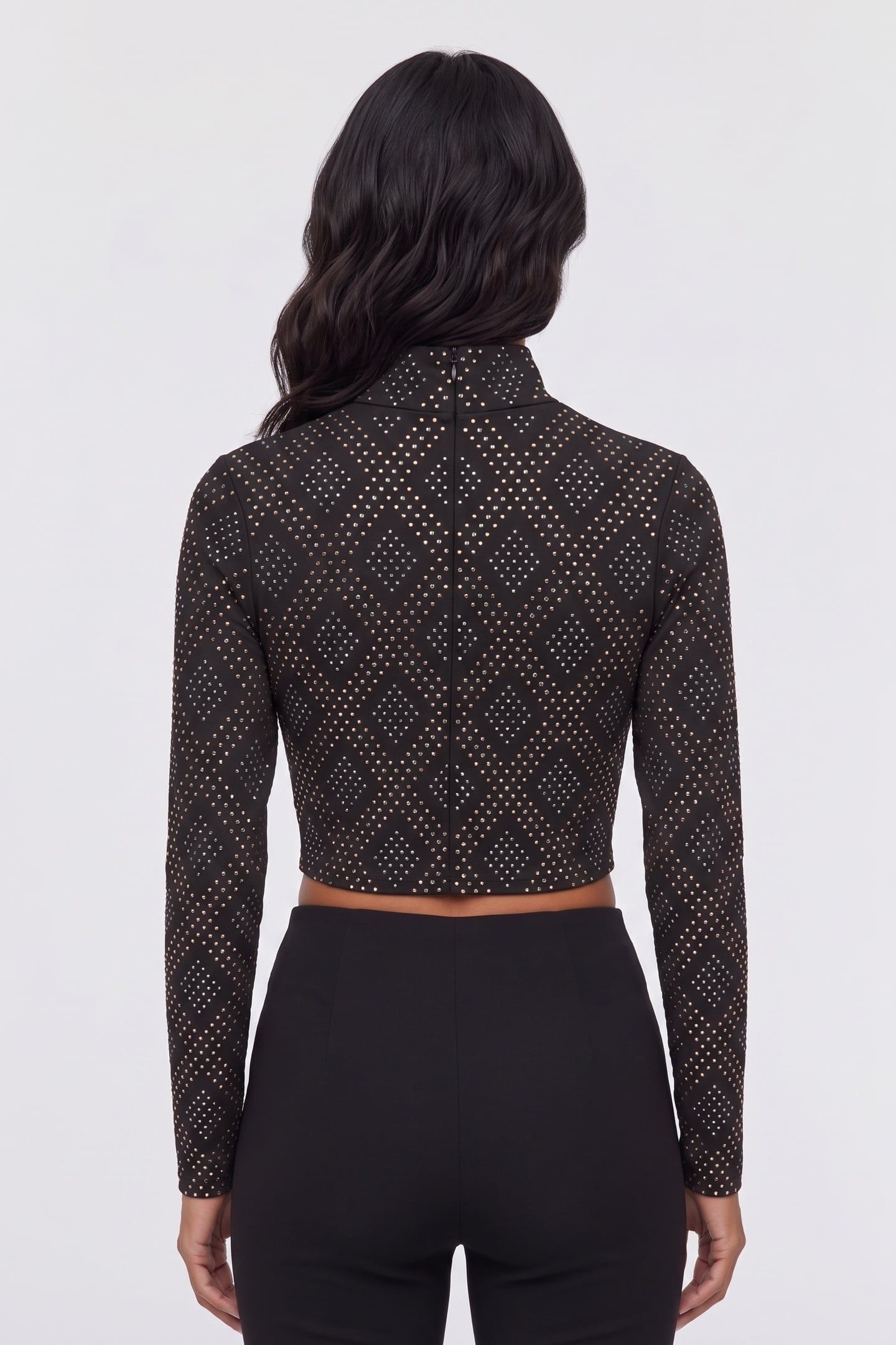 T-SHIRT ML DIAMOND DOTS BLACK 2