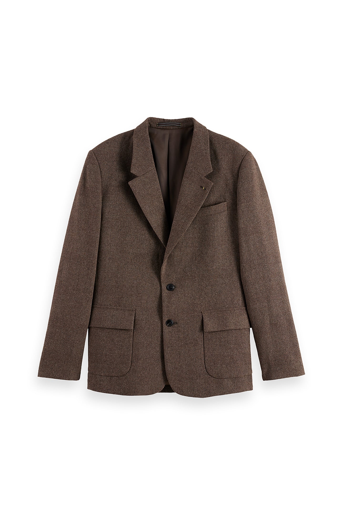 YARN-DYED WOOL BLEND RELAXED FIT BLAZER DEMITASSE PATCHWORK  3