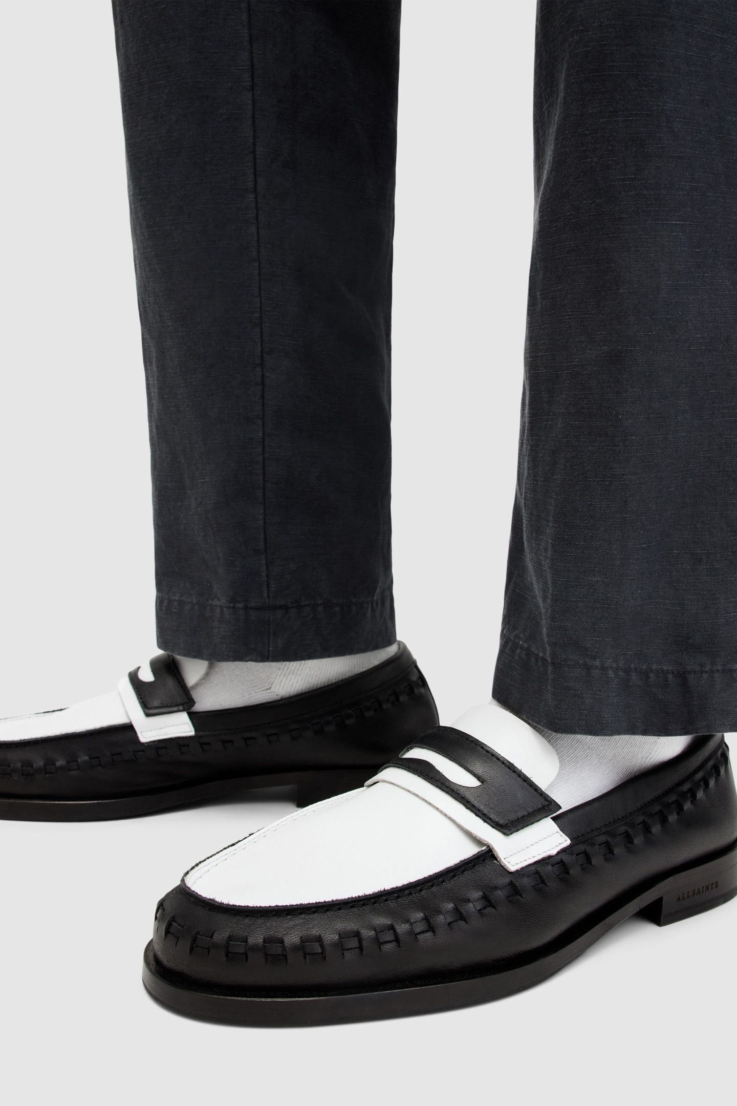 SAMMY LEATHER LOAFER BLACK/WHITE 1