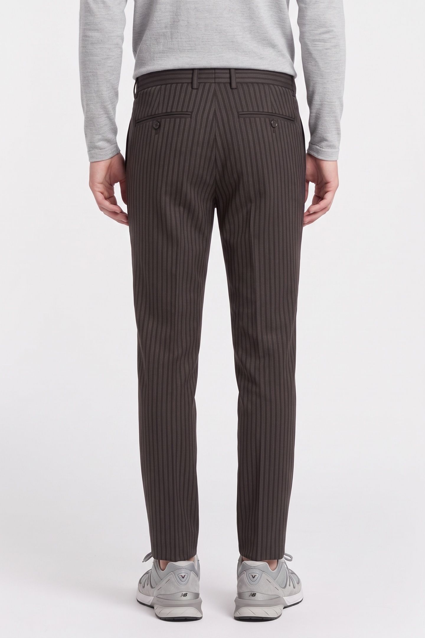 SUIT TROUSERS WITH PIPPING BLACK GREY 2