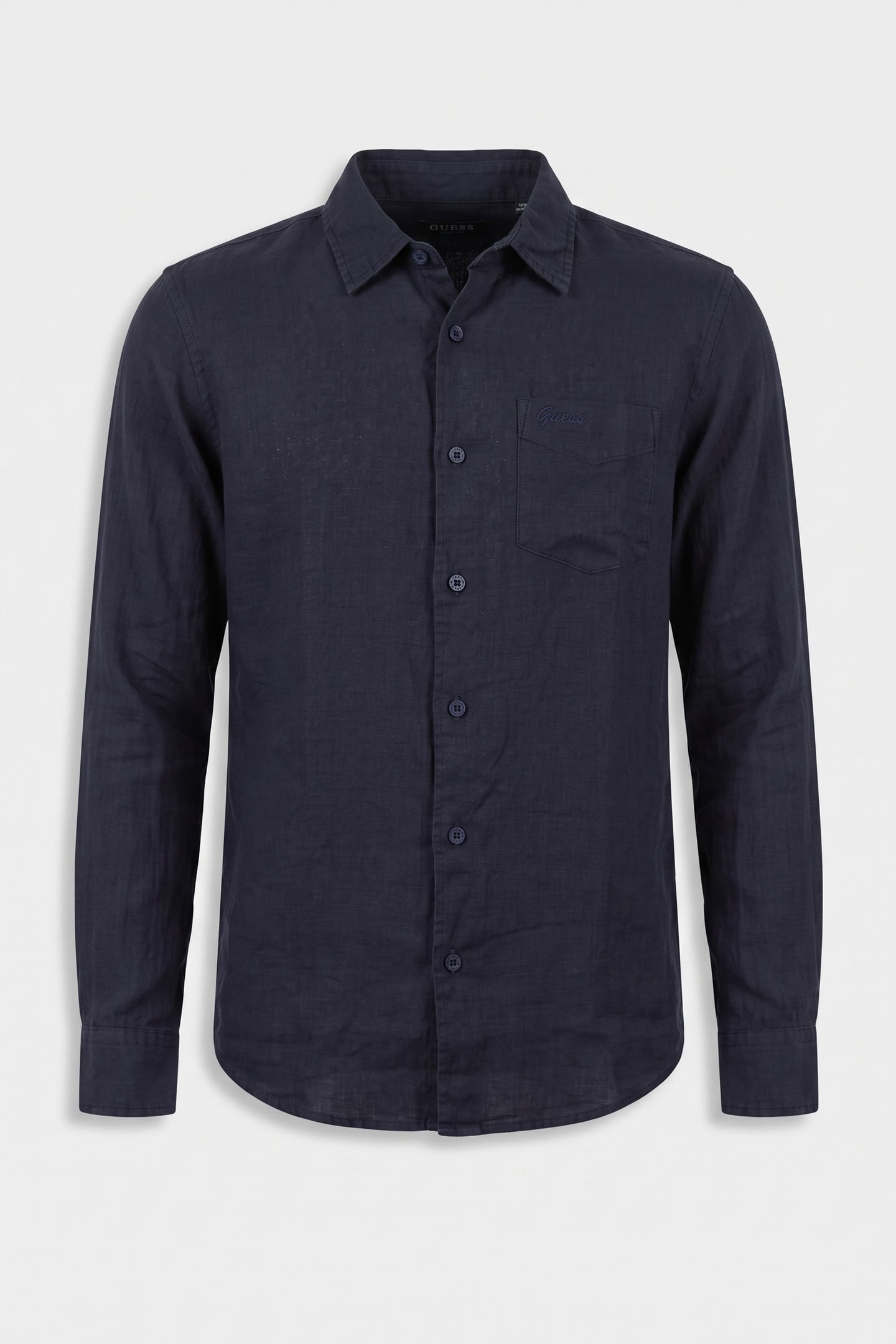 GUESS ECO LS NAPA LINEN SHIRT SMART BLUE MULTI 5