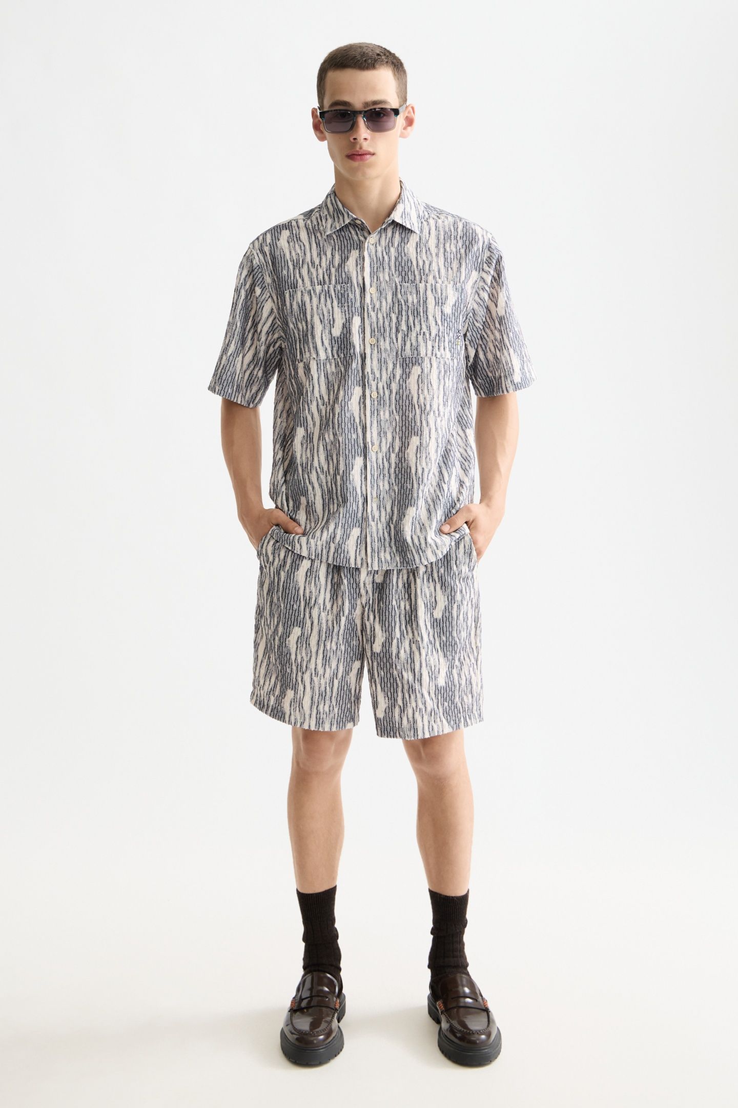JACQUARD SHORT-SLEEVED SHIRT SKY CAPTAIN JACQUARD 2