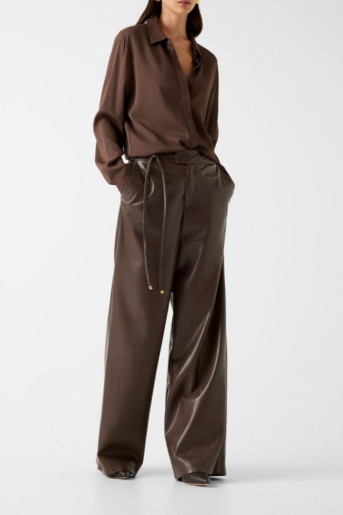 GLADYS WIDE LEG PANT CHOCOLATE BROWNIE 1