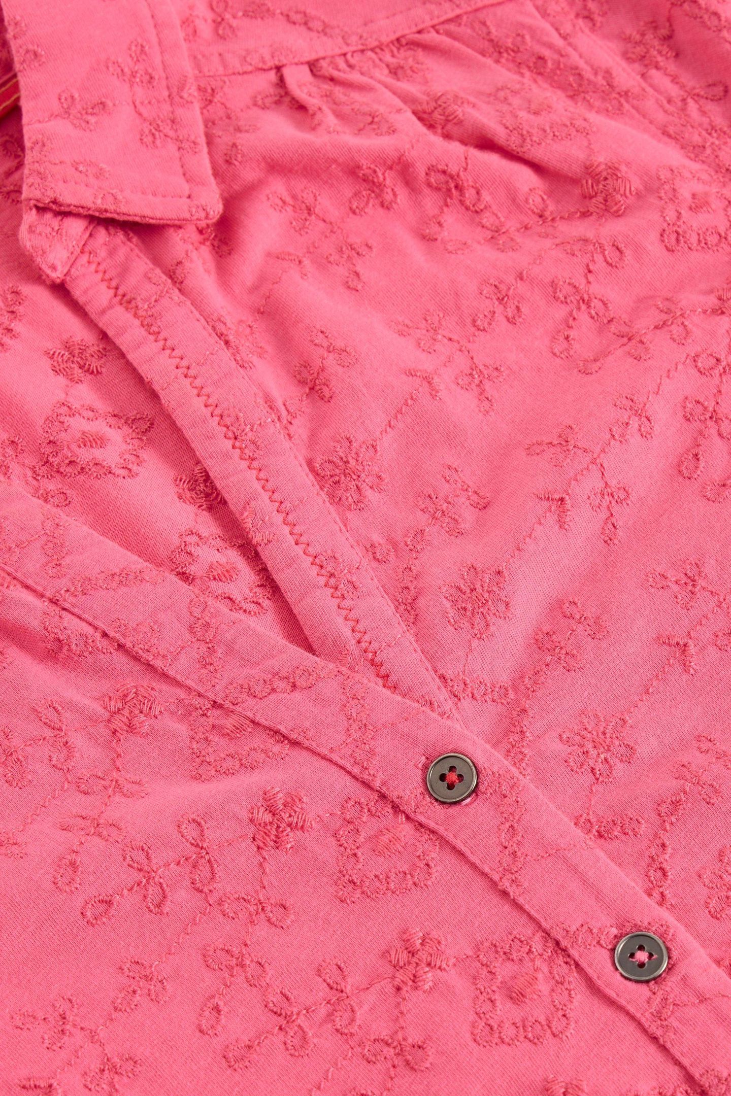 ANNIE SS BRODERIE SHIRT BRIGHT PINK 6