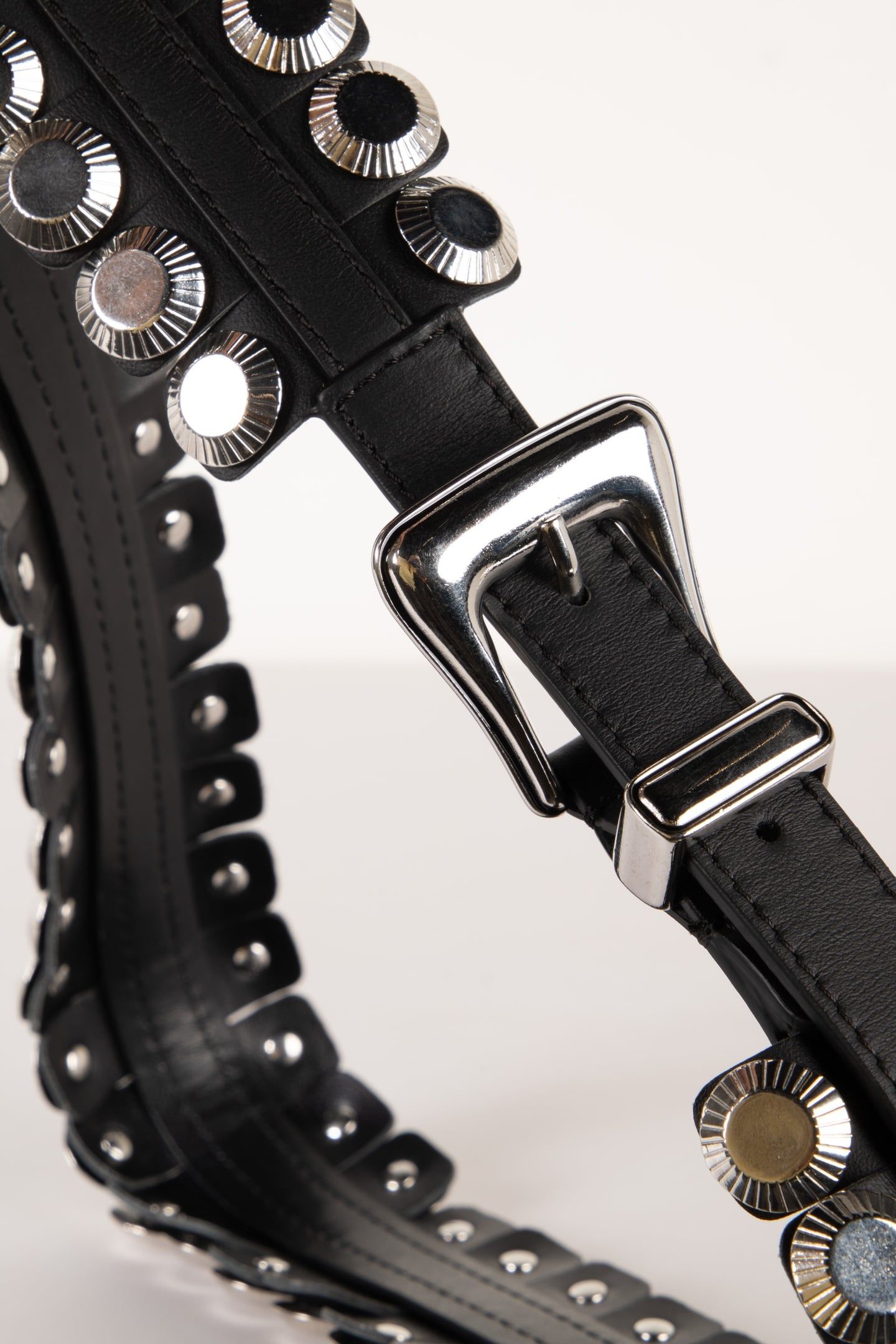 WIDE LEATHER BELT WITH STUDS BLACK 4