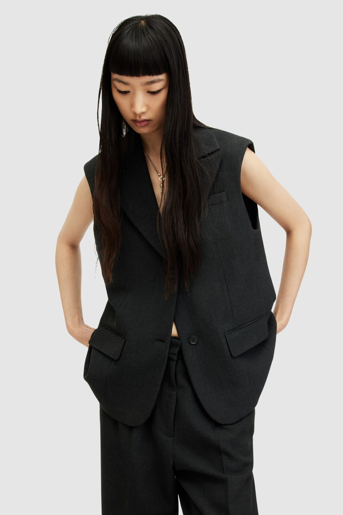 SAMMEY WAISTCOAT CHARCOAL GREY 2
