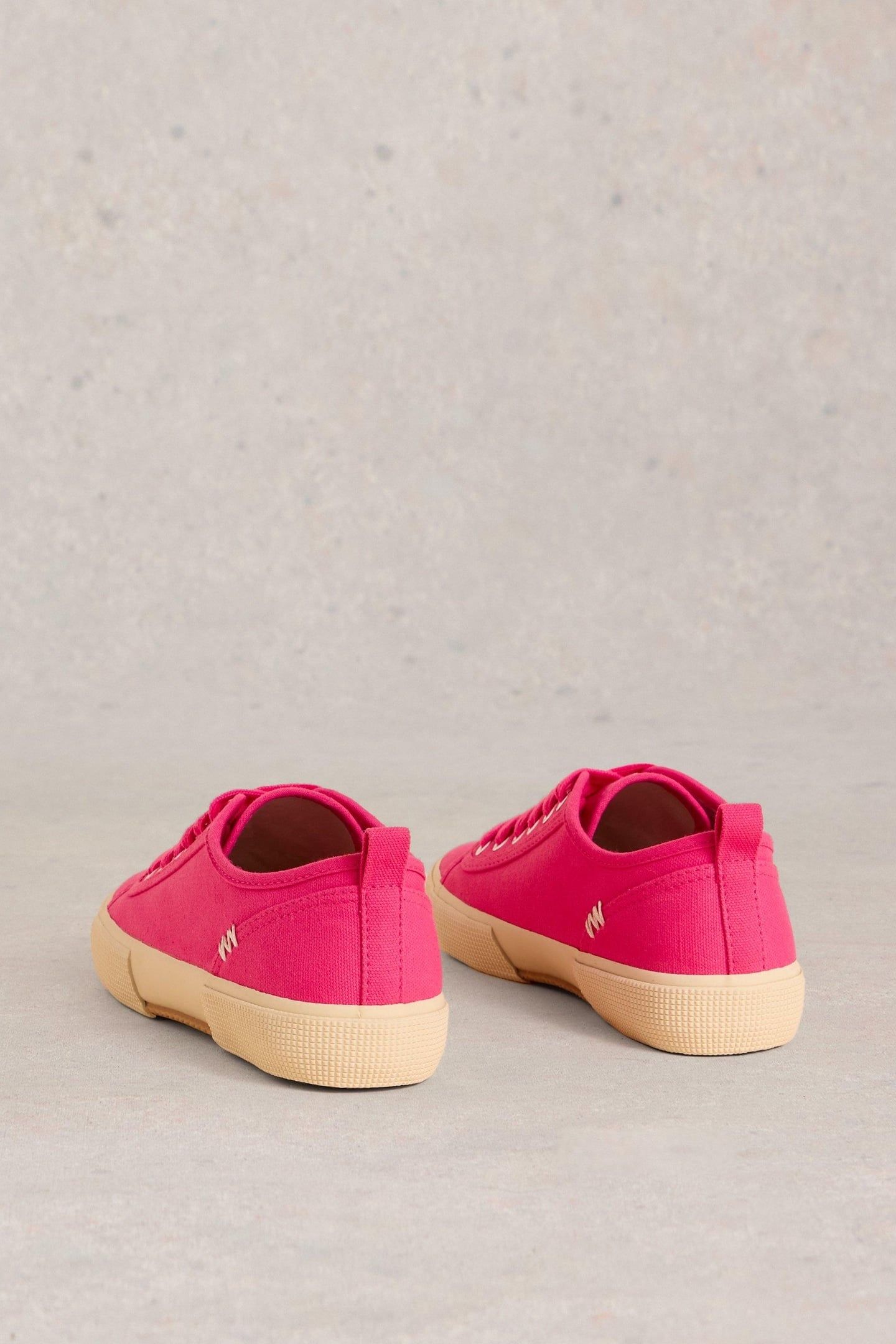 PIPPA CANVAS LACE UP TRAINER BRIGHT PINK 4
