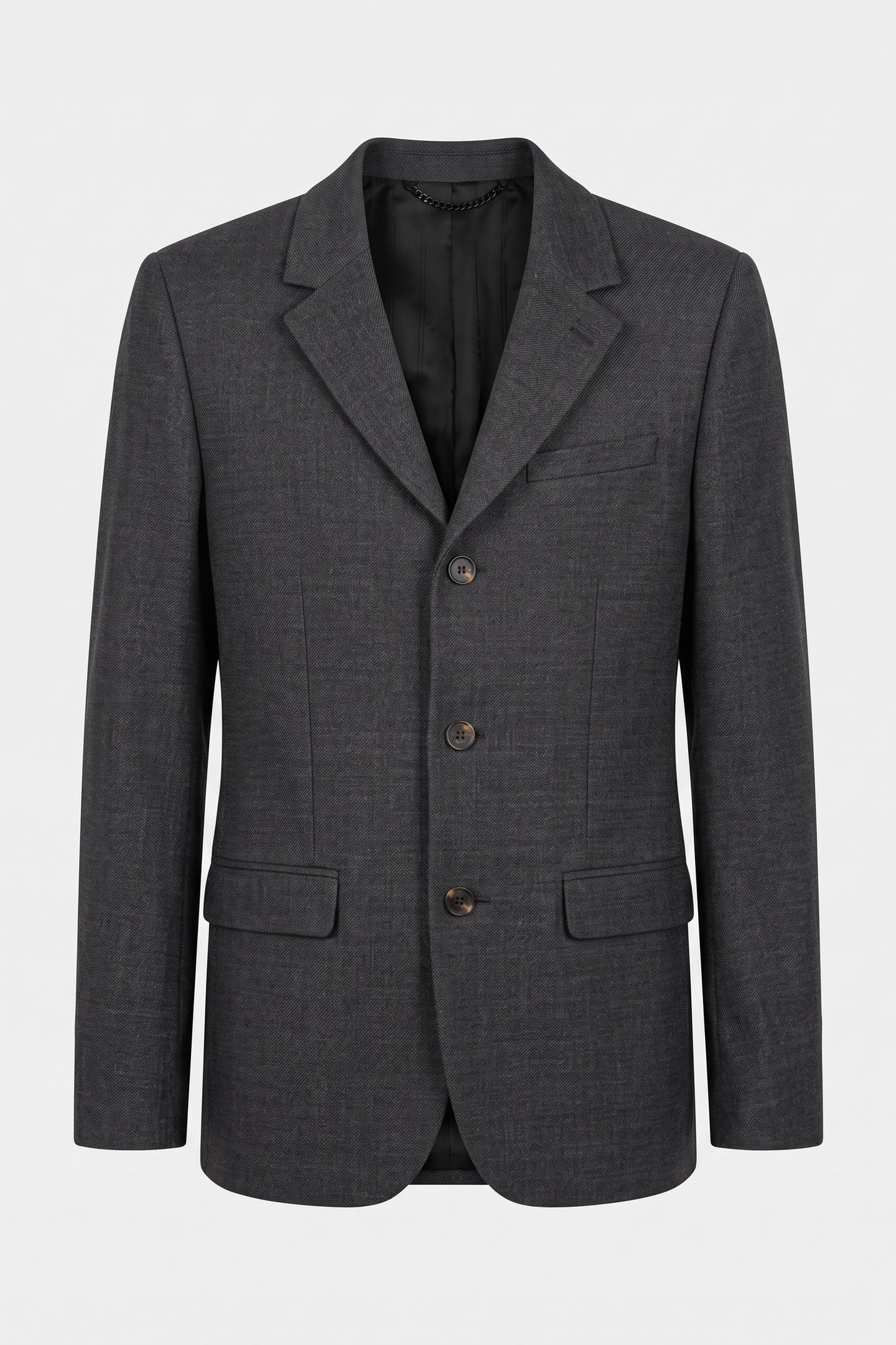 3-BUTTON SUIT JACKET BLACK GREY 5