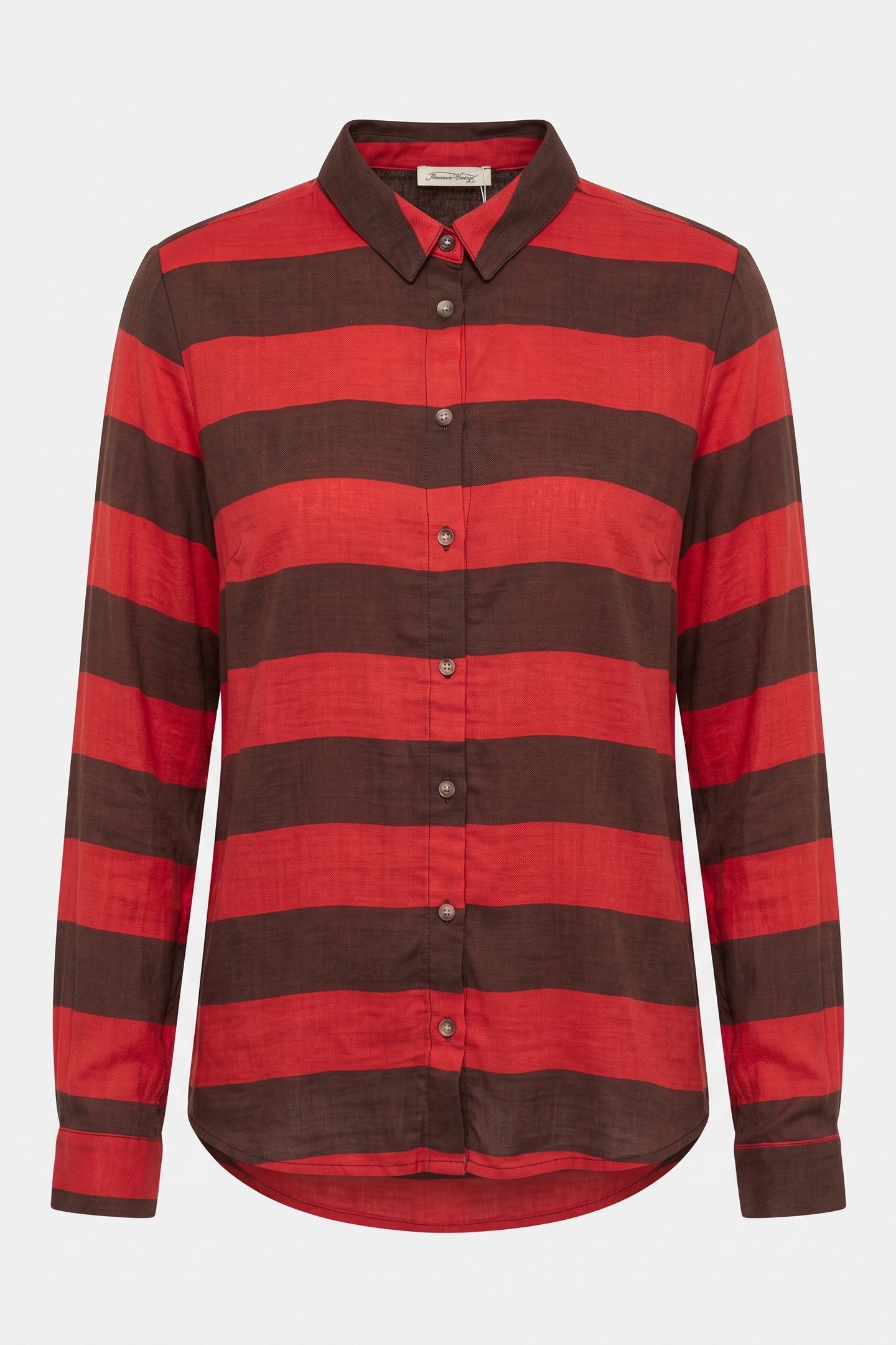 CATHEYS VALLEY SHIRT MARINIERE MARRON ROUGE 3