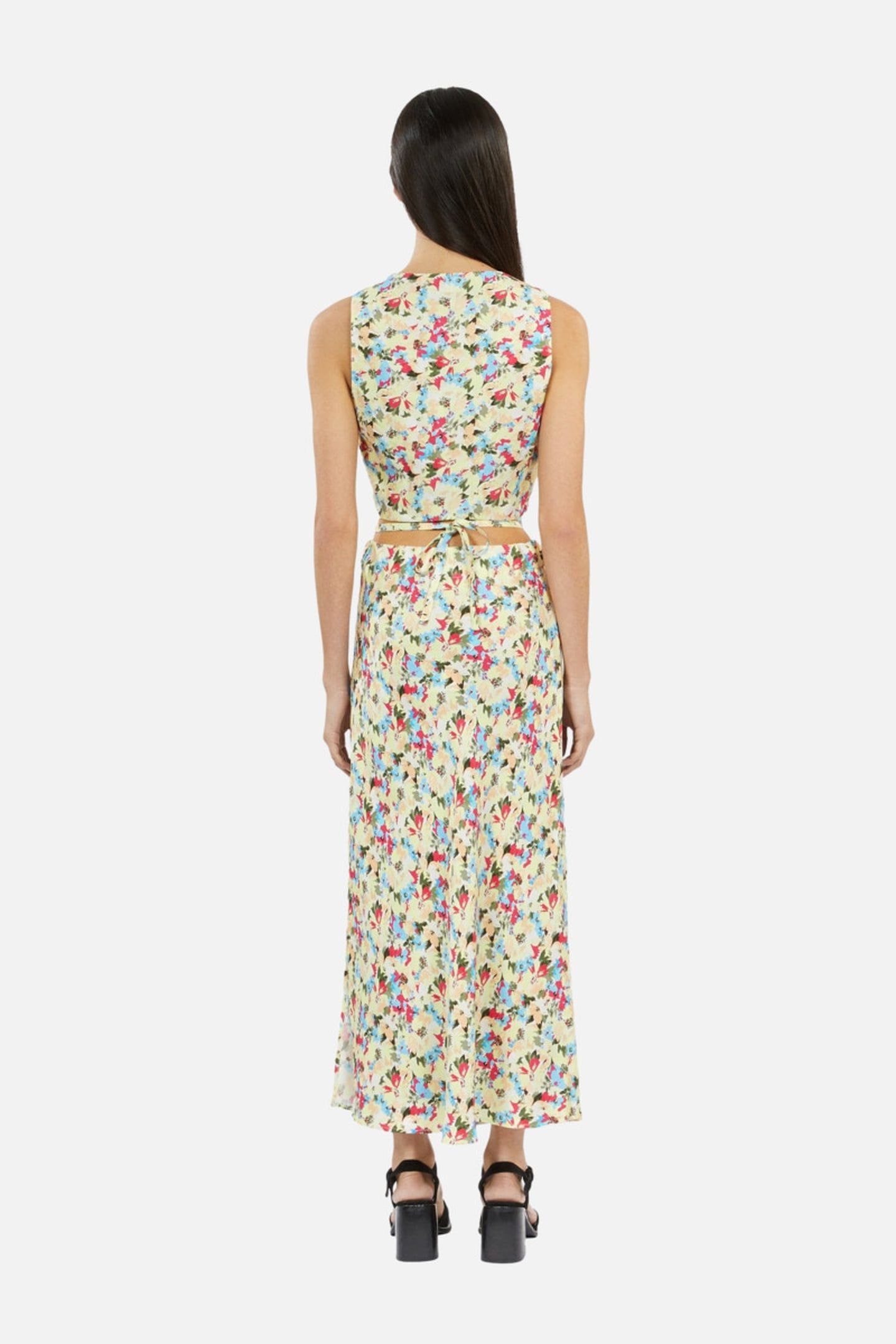 LONG SKIRT WITH SLIT AND ELASTICATED WAIST YELLOW 4