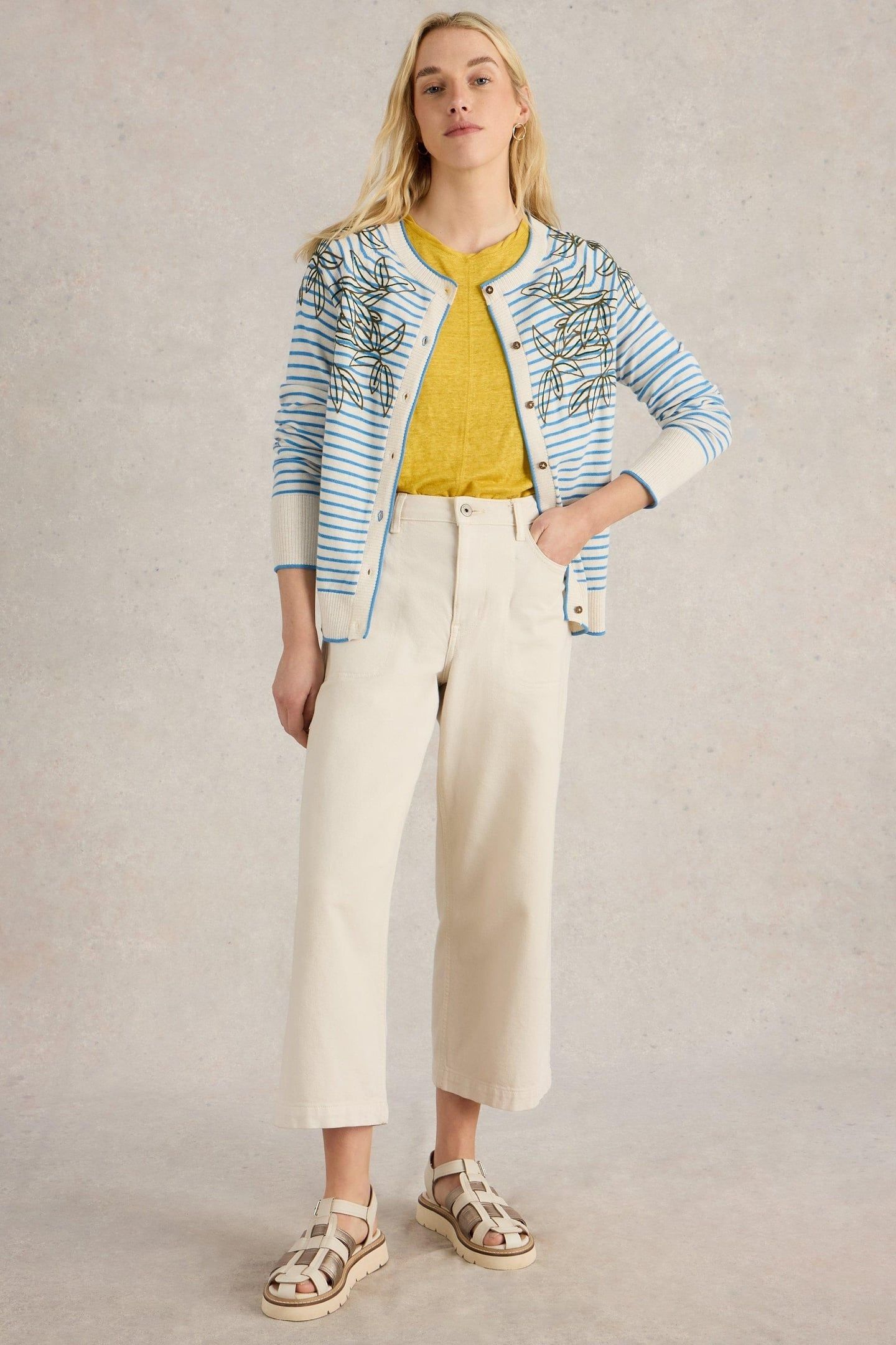 LULU EMBROIDERED CARDI IVORY MULTI 1