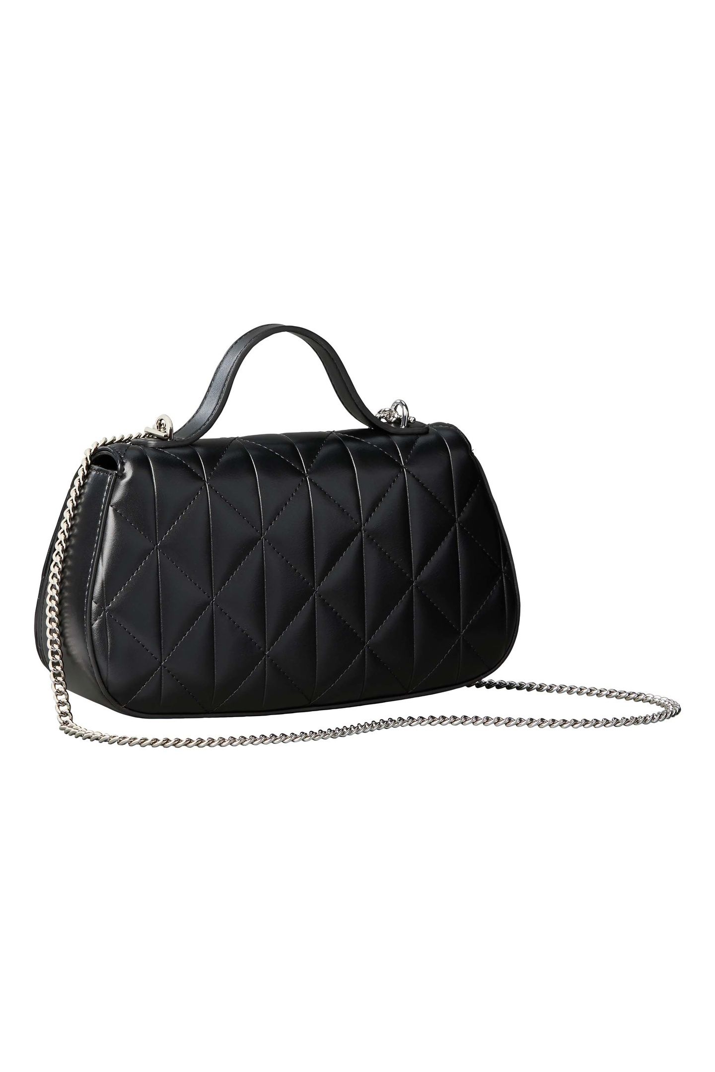 QUILTED TOP HANDLE BAG BLACK 3