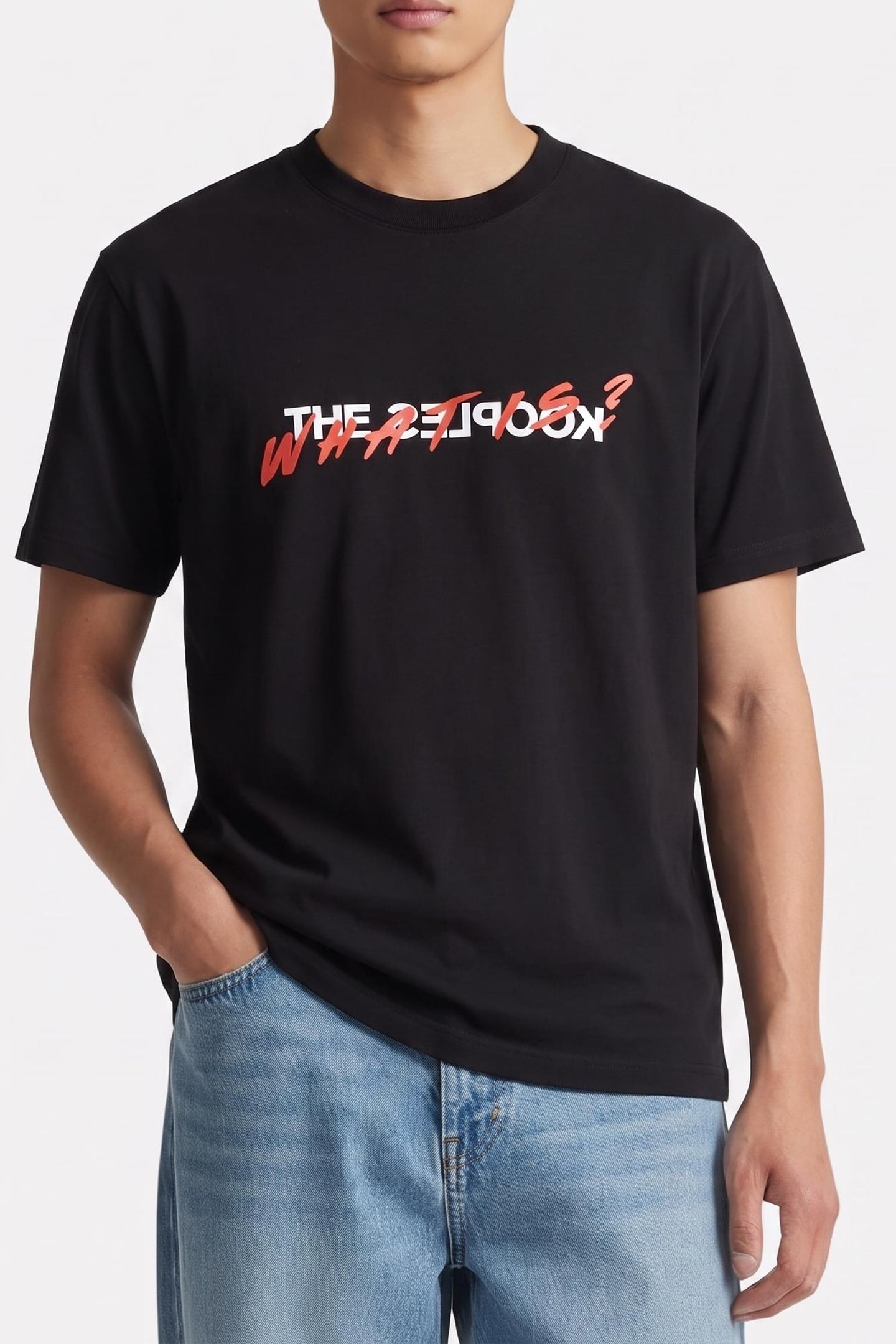 SHORT-SLEEVED T-SHIRT WITH PRINT ON THE FRONT AND BACK BLACK 1
