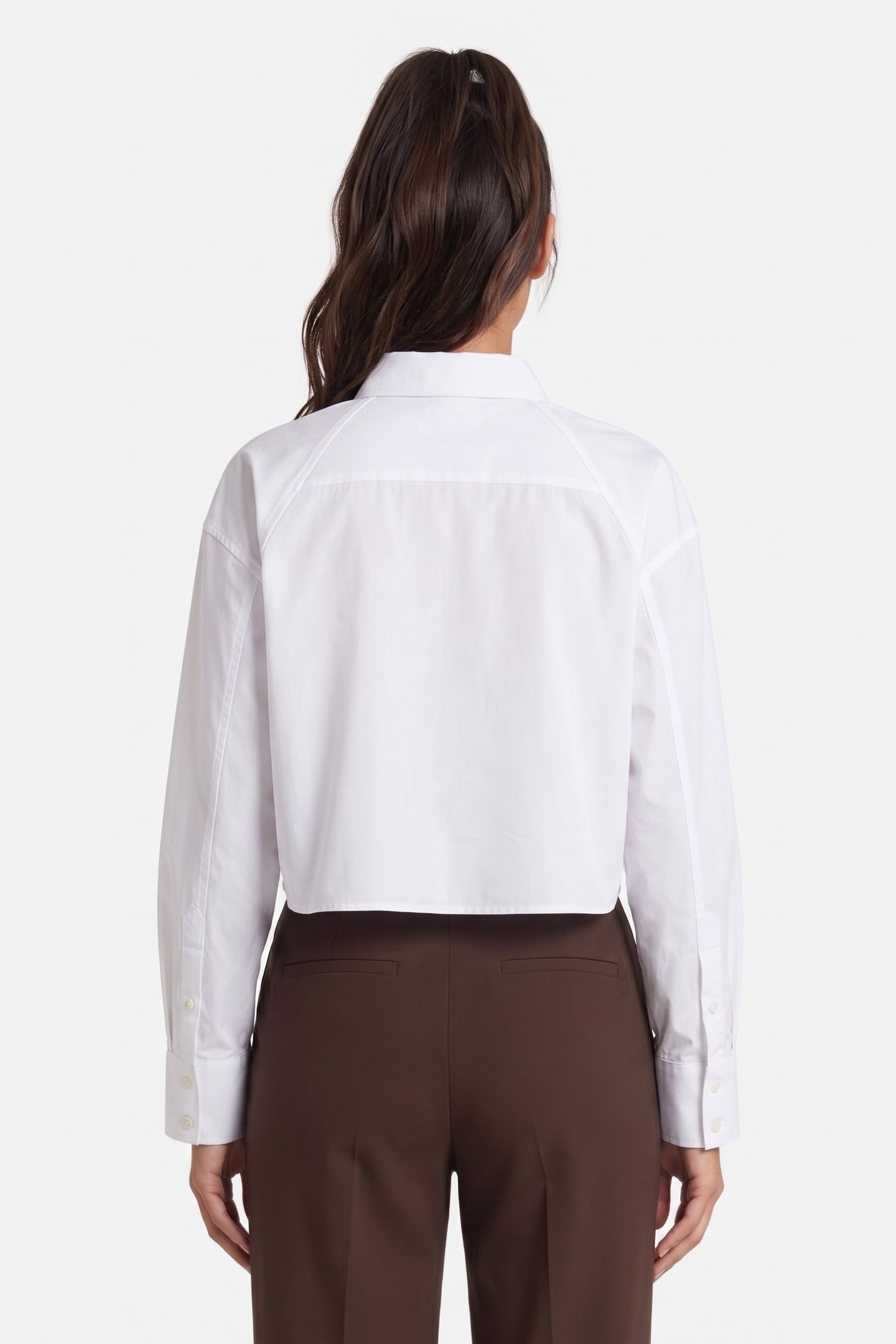 SOLID BOXY CROPPED SHIRT BRILLIANT WHITE 2