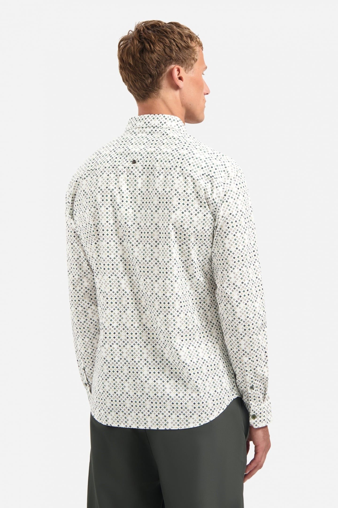 SHIRT STRETCH ALLOVER PRINTED DARK GREEN 3