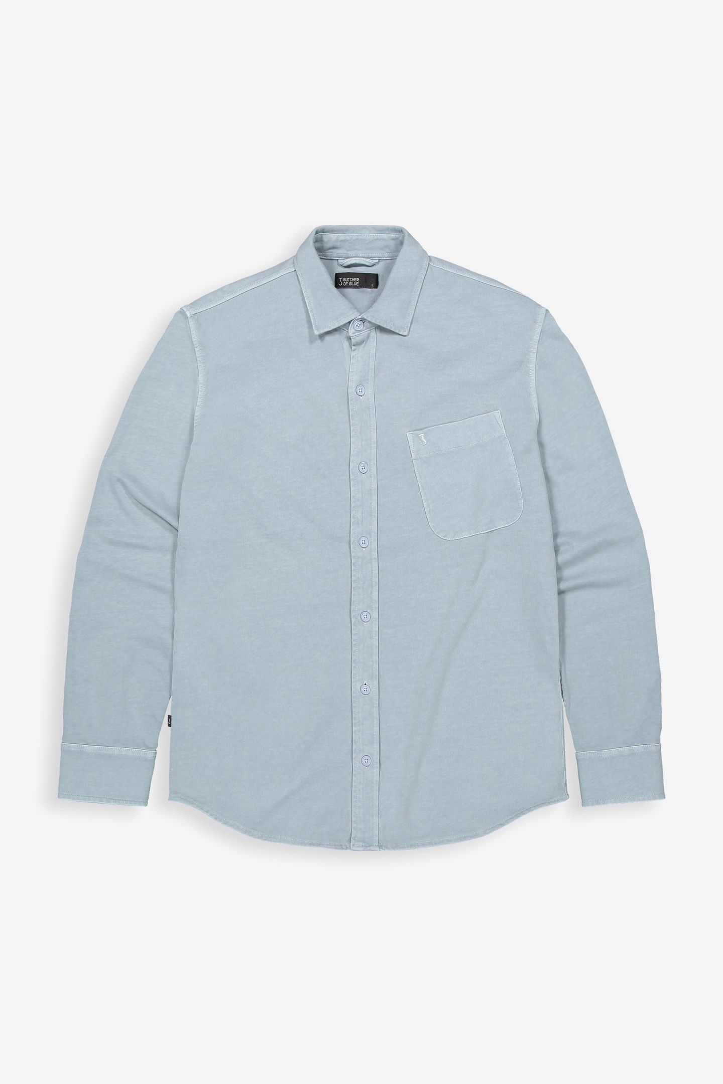 AIDAN PEACHED JERSEY SHIRT HORIZON BLUE 3