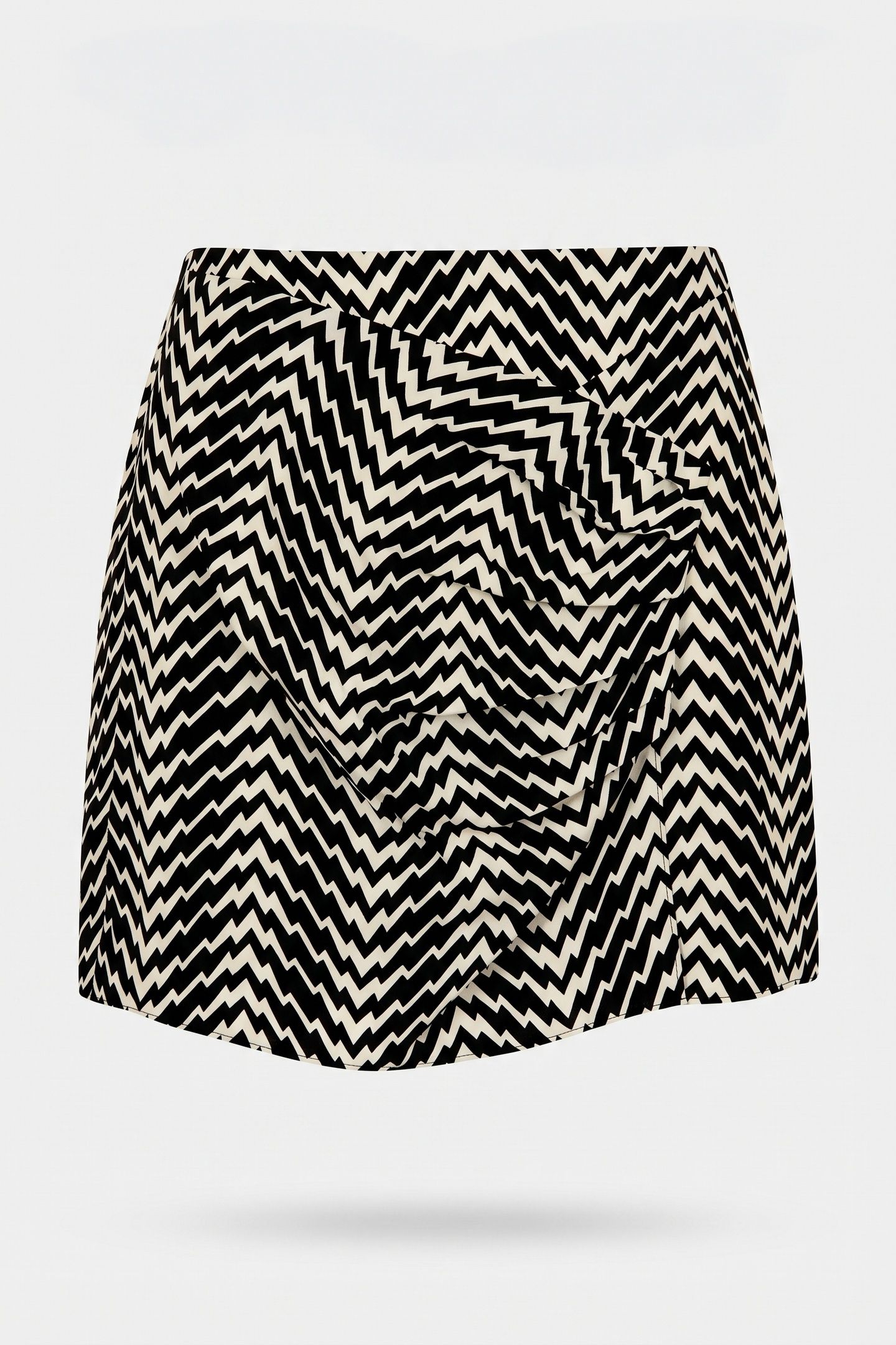 SHORT SKIRT PRINT ZIG ZAG BLACK WHITE 3