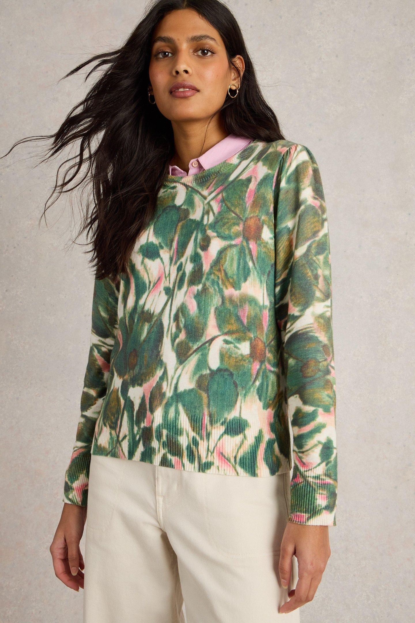 ROSIE JUMPER GREEN PRINT 1