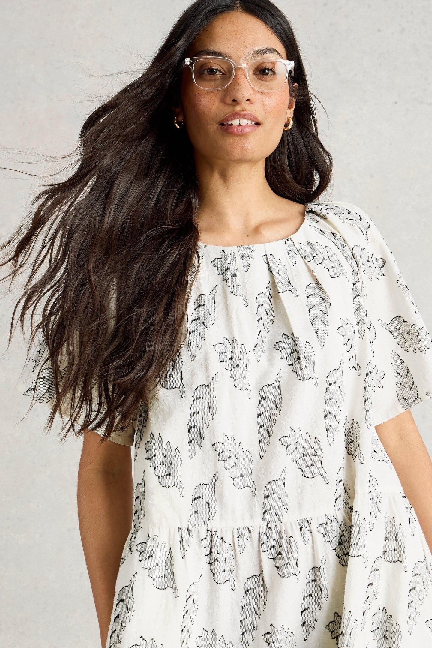 SPRUCE JAQUARD DRESS WHITE MULTI 7