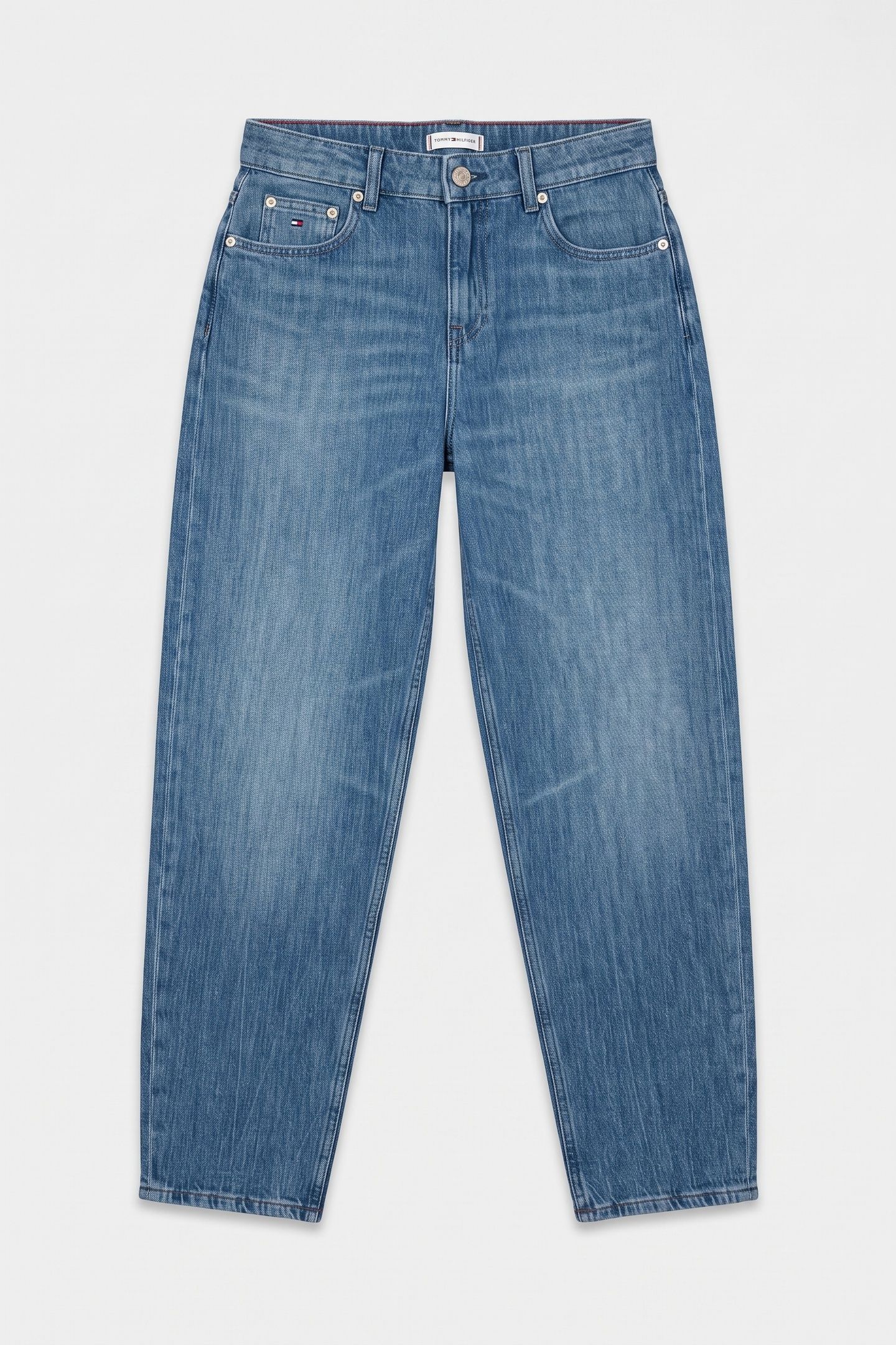GIRLS BARREL WASHED JEANS DENIM MEDIUM SOFT 1