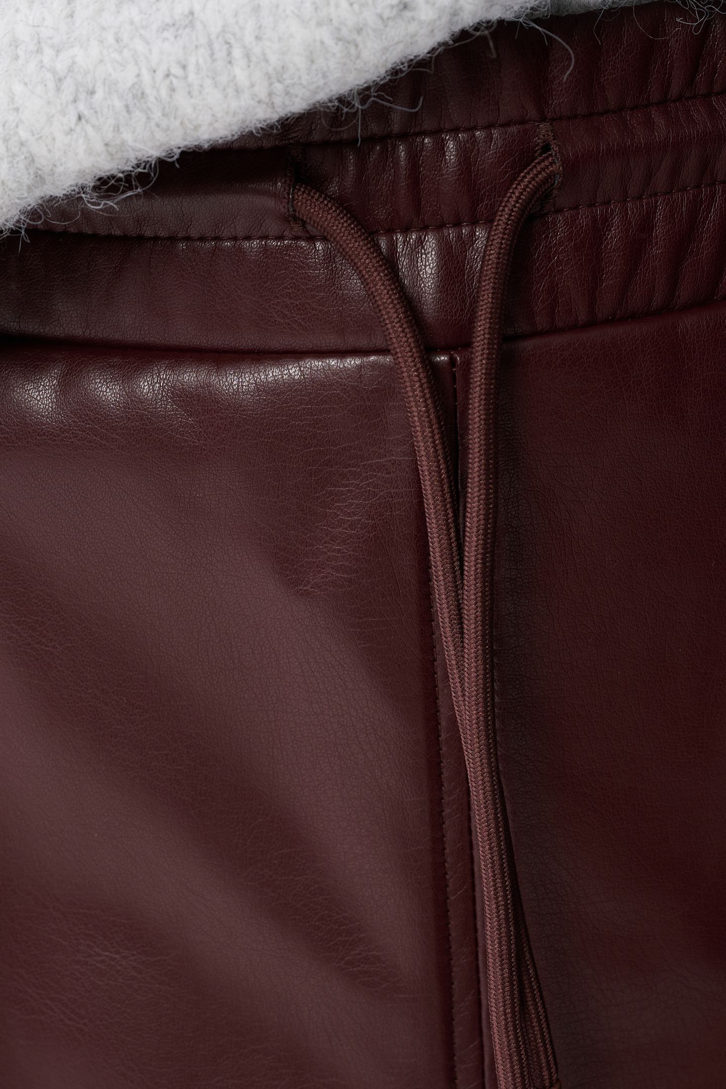 LA-SBVEGAN LEATHER SKIRT DARKRED 5