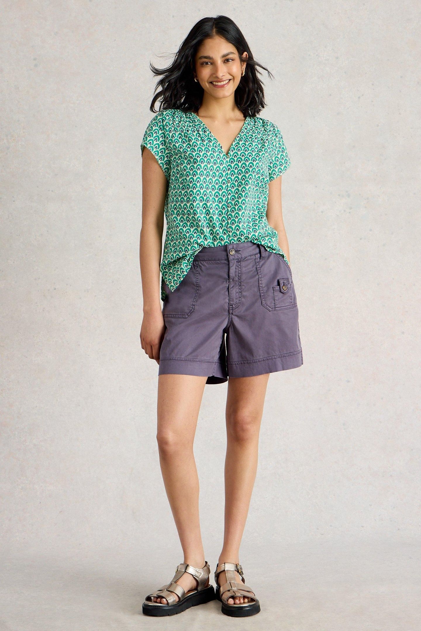 MOLLIE COMBAT SHORT MID PURPLE 2
