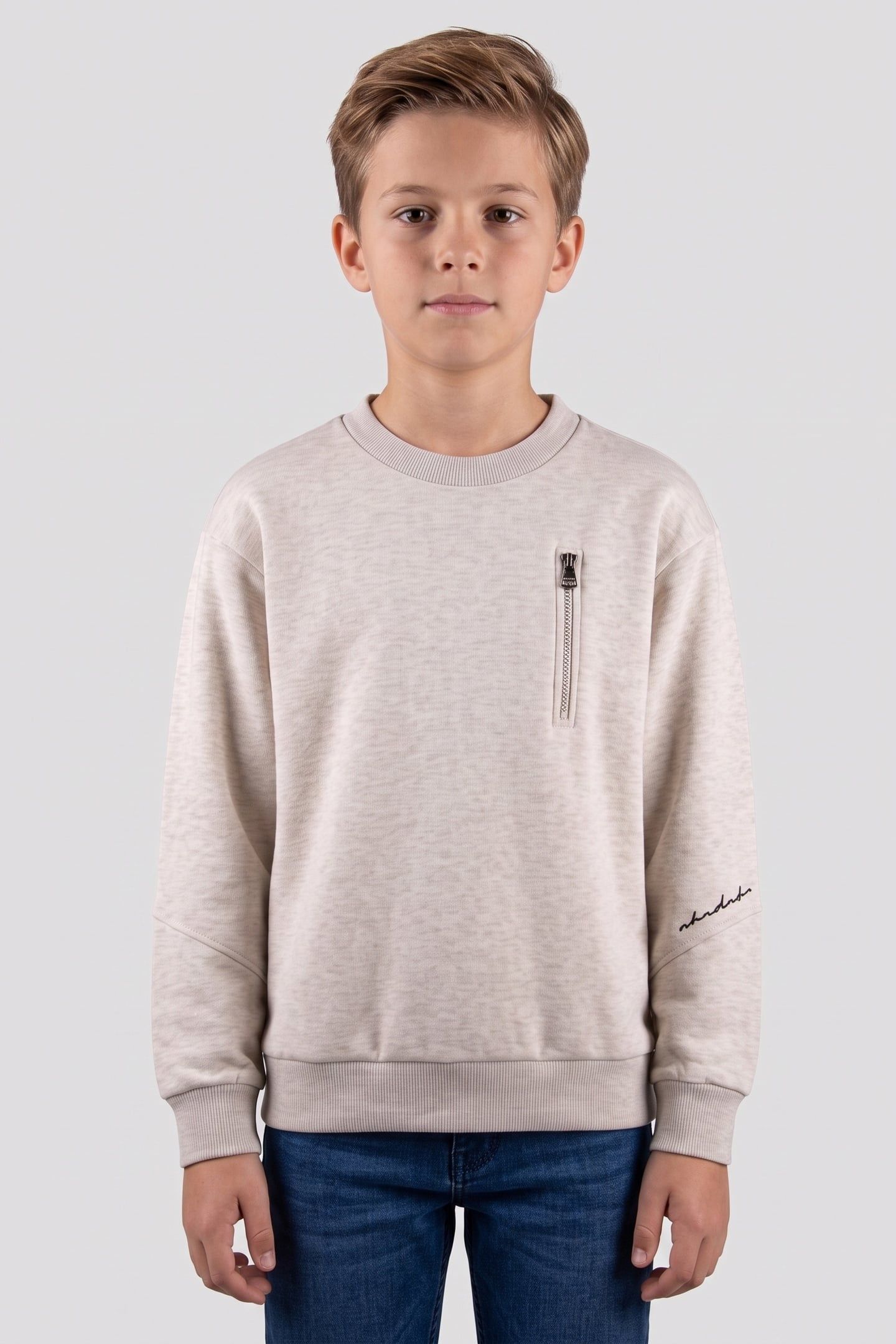 CUTSEAM SWEATSHIRT CREAM MELANGE 1
