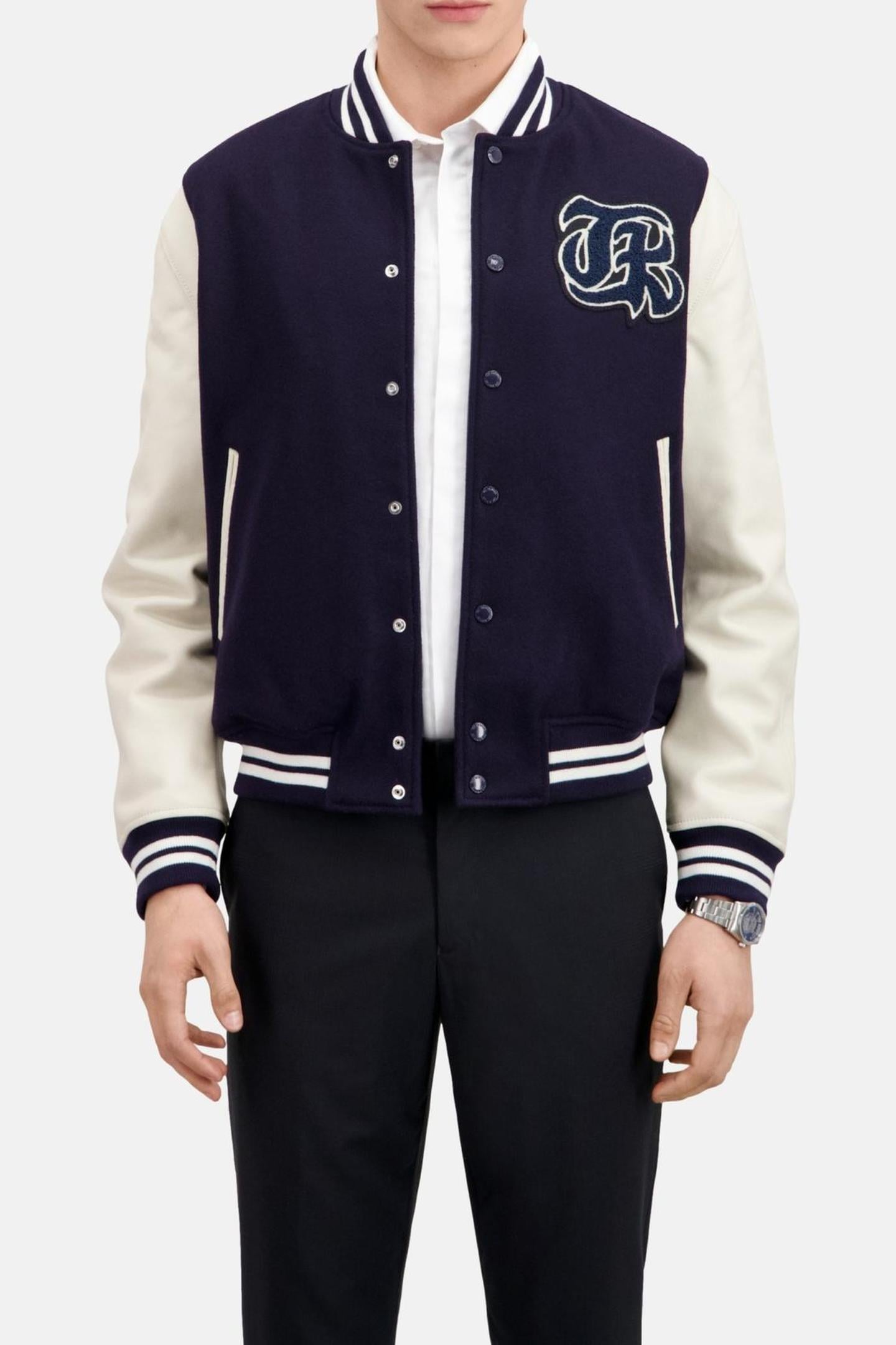 VARSITY JACKET WITH PATCH NAVY 3
