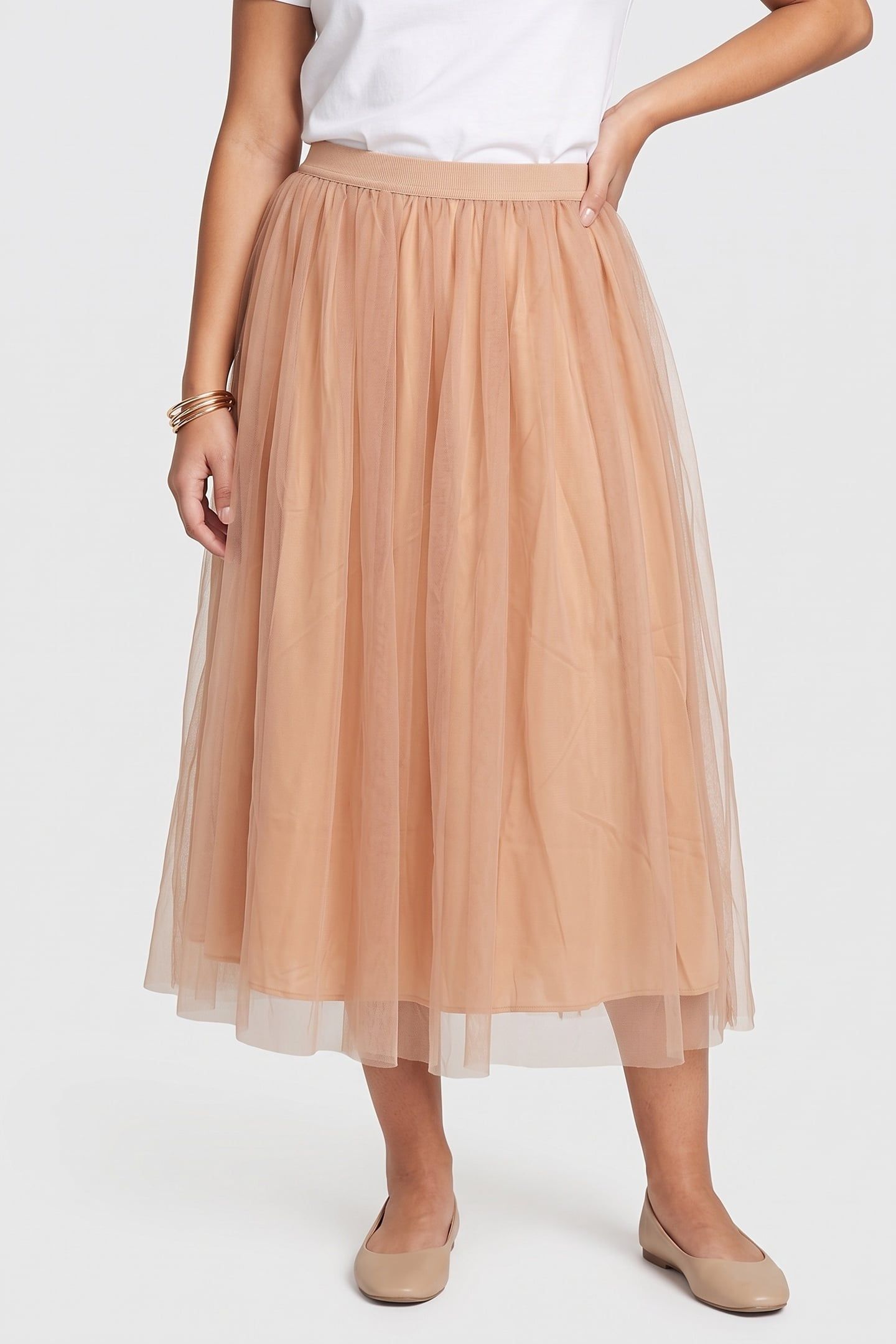 JOLIVIA TULLE SKIRT BEIGE 1