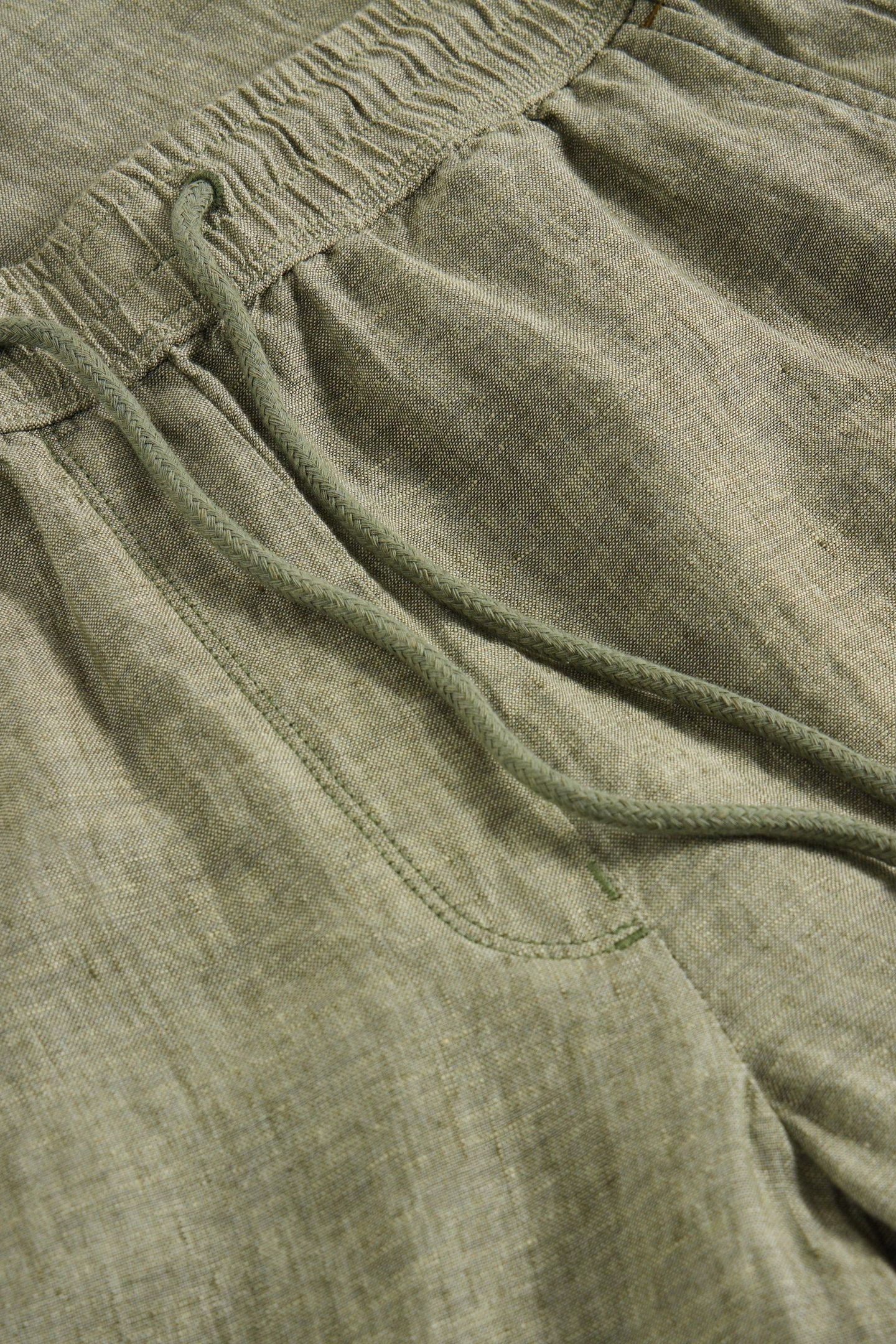 BELLE LINEN WIDE LEG TROUSER MID GREEN 5