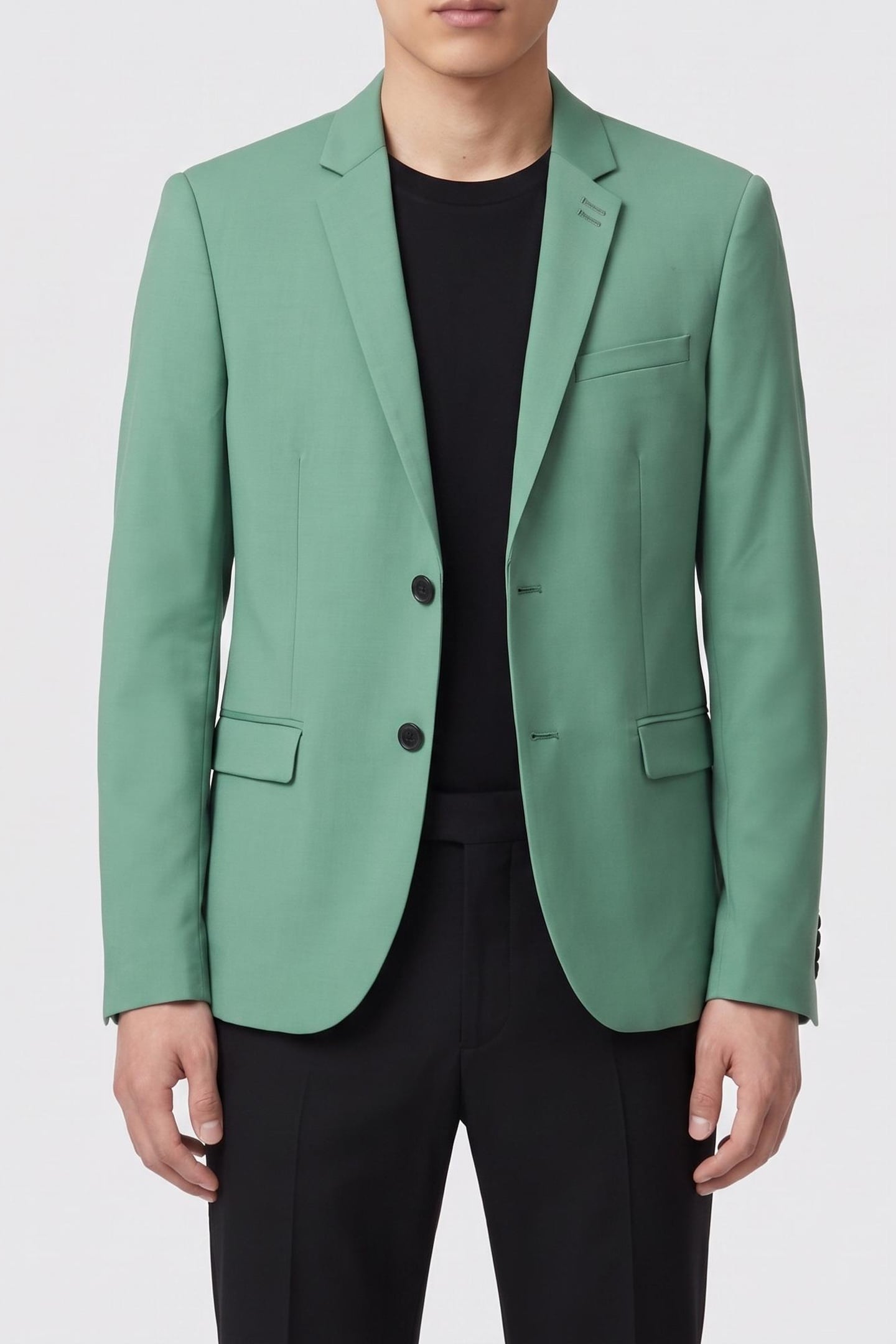 SUIT JACKET WITH TAILORED COLLAR GREEN 1