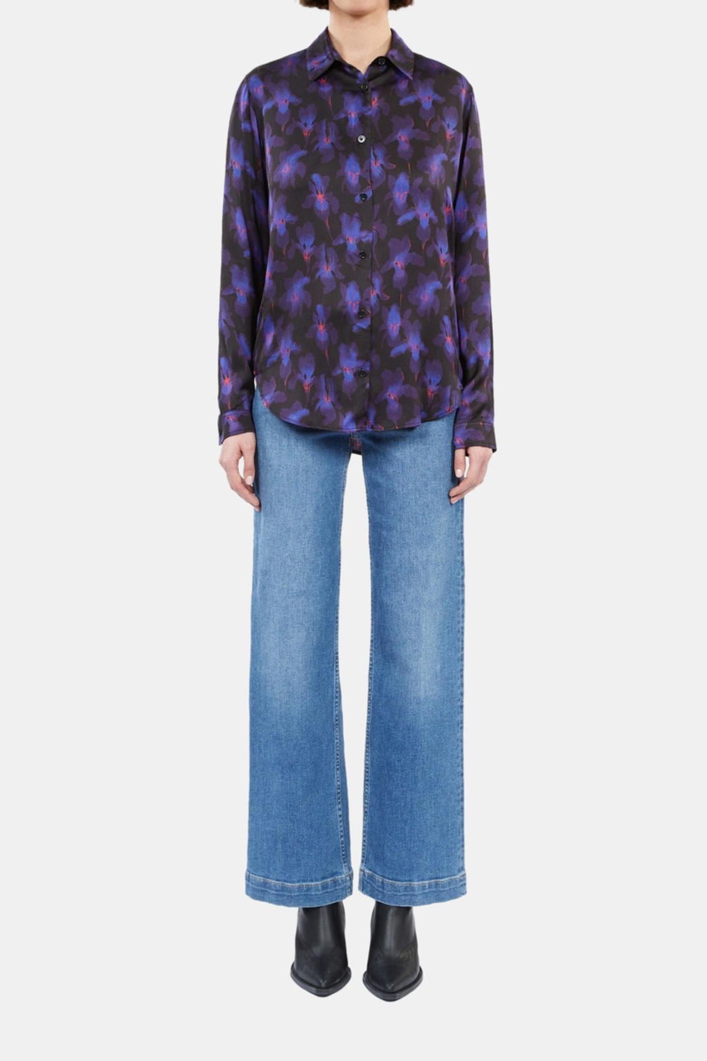 PRINTED LONG-SLEEVED SHIRT BLACK/LIGHTPINK/BLUE 2