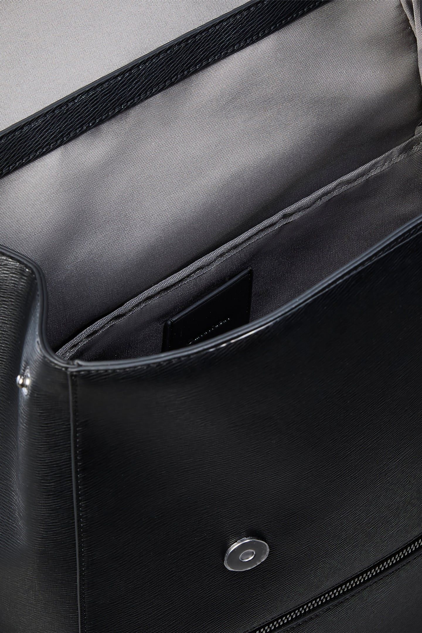 EMBLEM HARDWARE FLAP BACKPACK BLACK 3