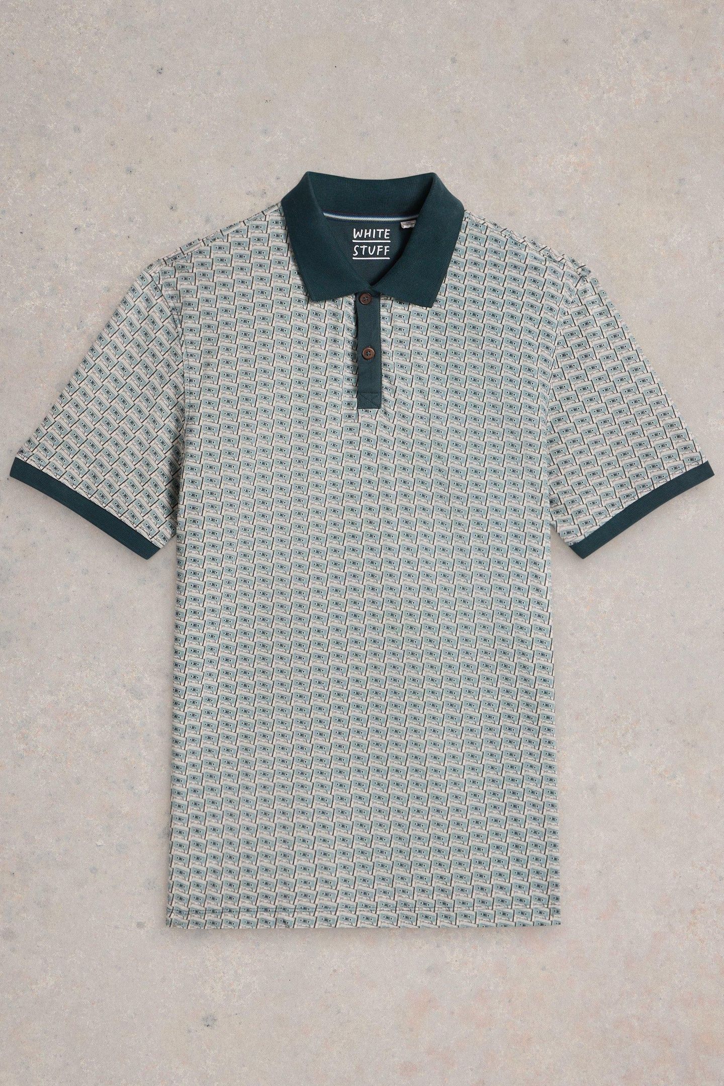 CASETTE TAPE PRINTED POLO TEAL PRINT 3