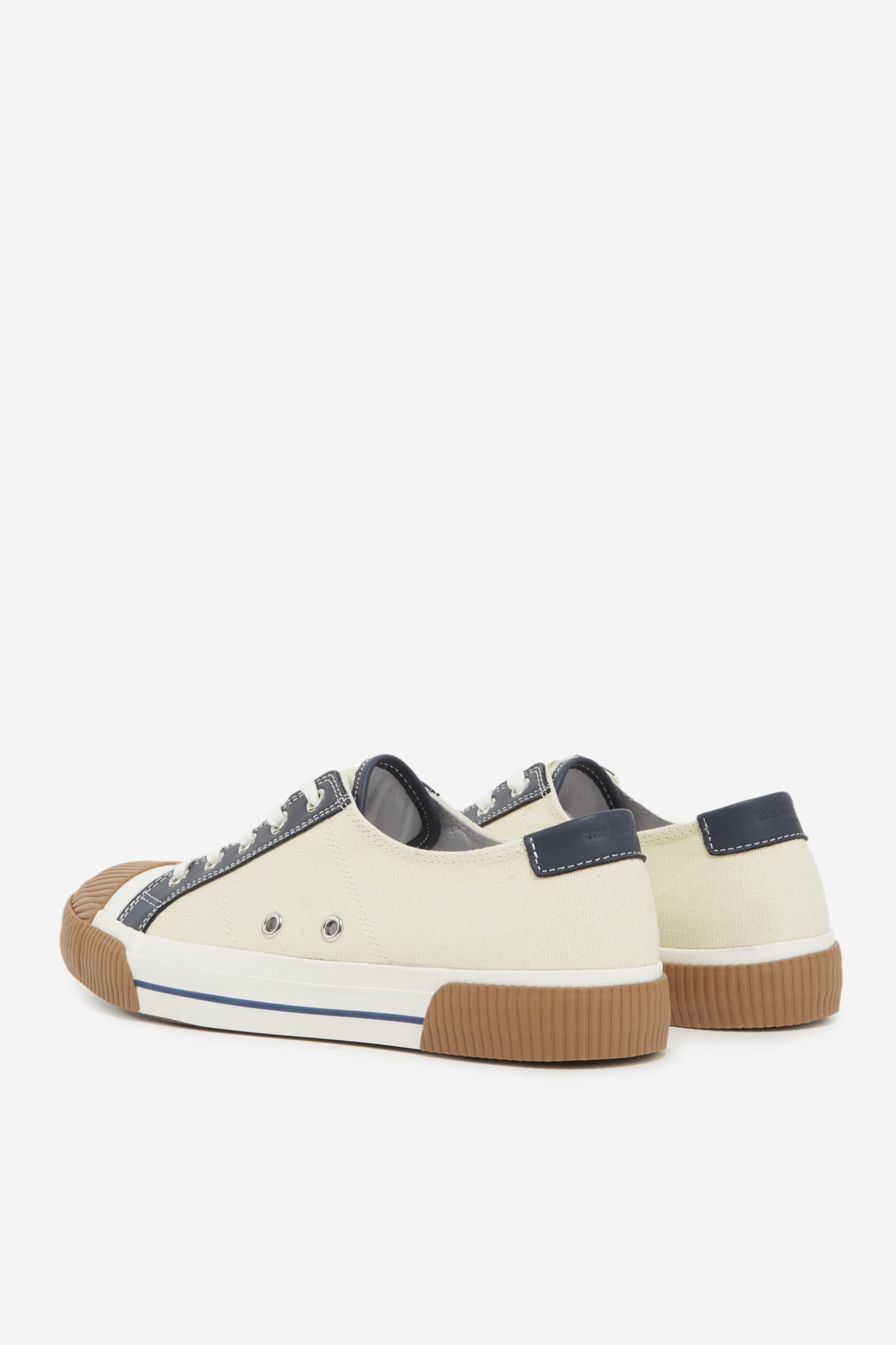 UNISEX LOW-TOP CANVAS SNEAKERS WITH LEATHER INLAYS ECRU 5