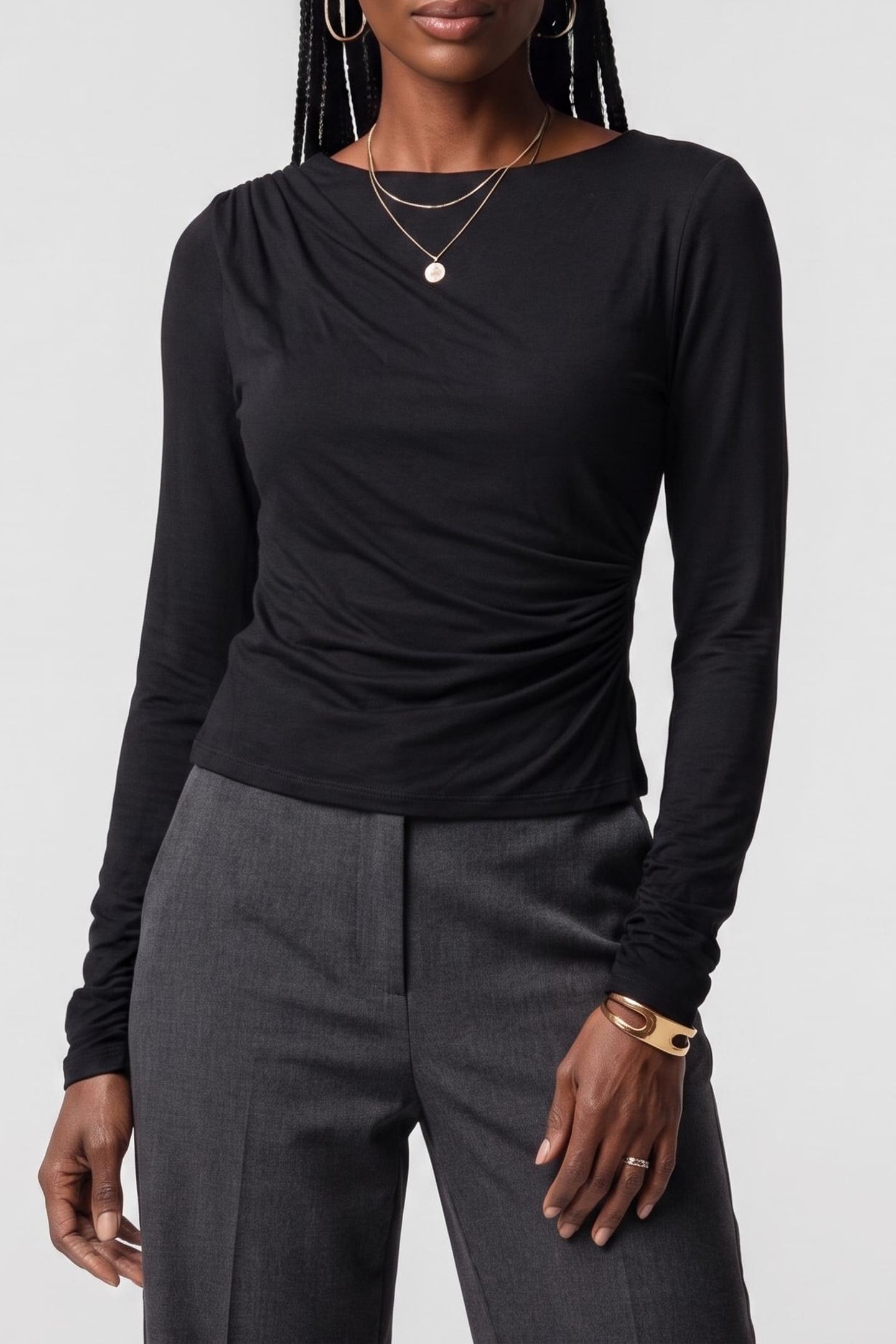 GUESS ECO LS SHIRRED NOELLE TO JET BLACK A996 2