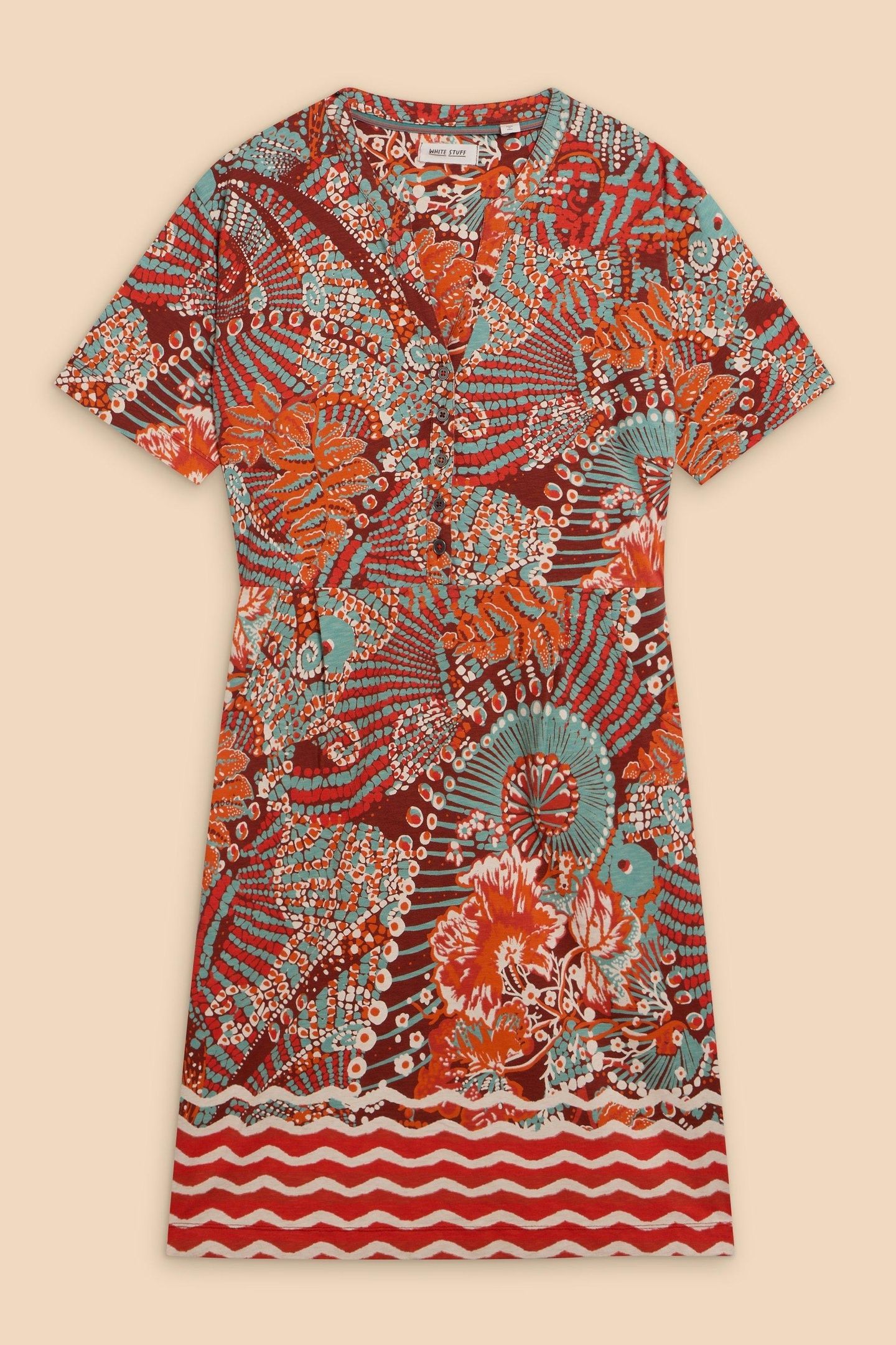 TAMMY COTTON JERSEY DRESS RED PRINT 4